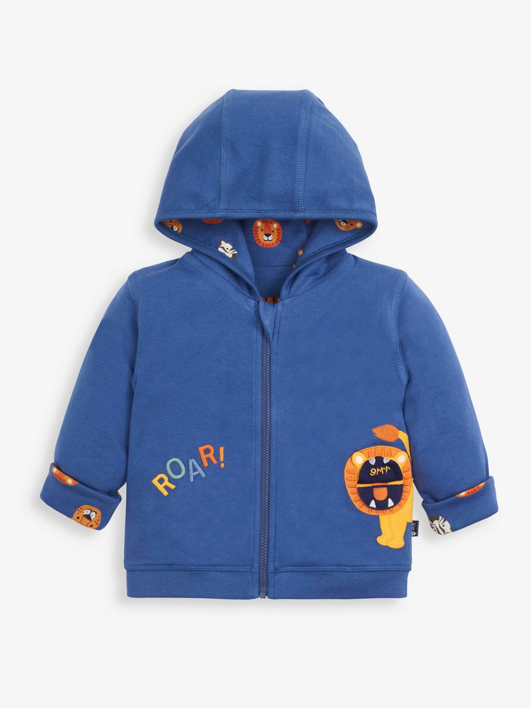 Indigo Kids' Lion Appliqué Reversible Hoodie - Image 2 of 6