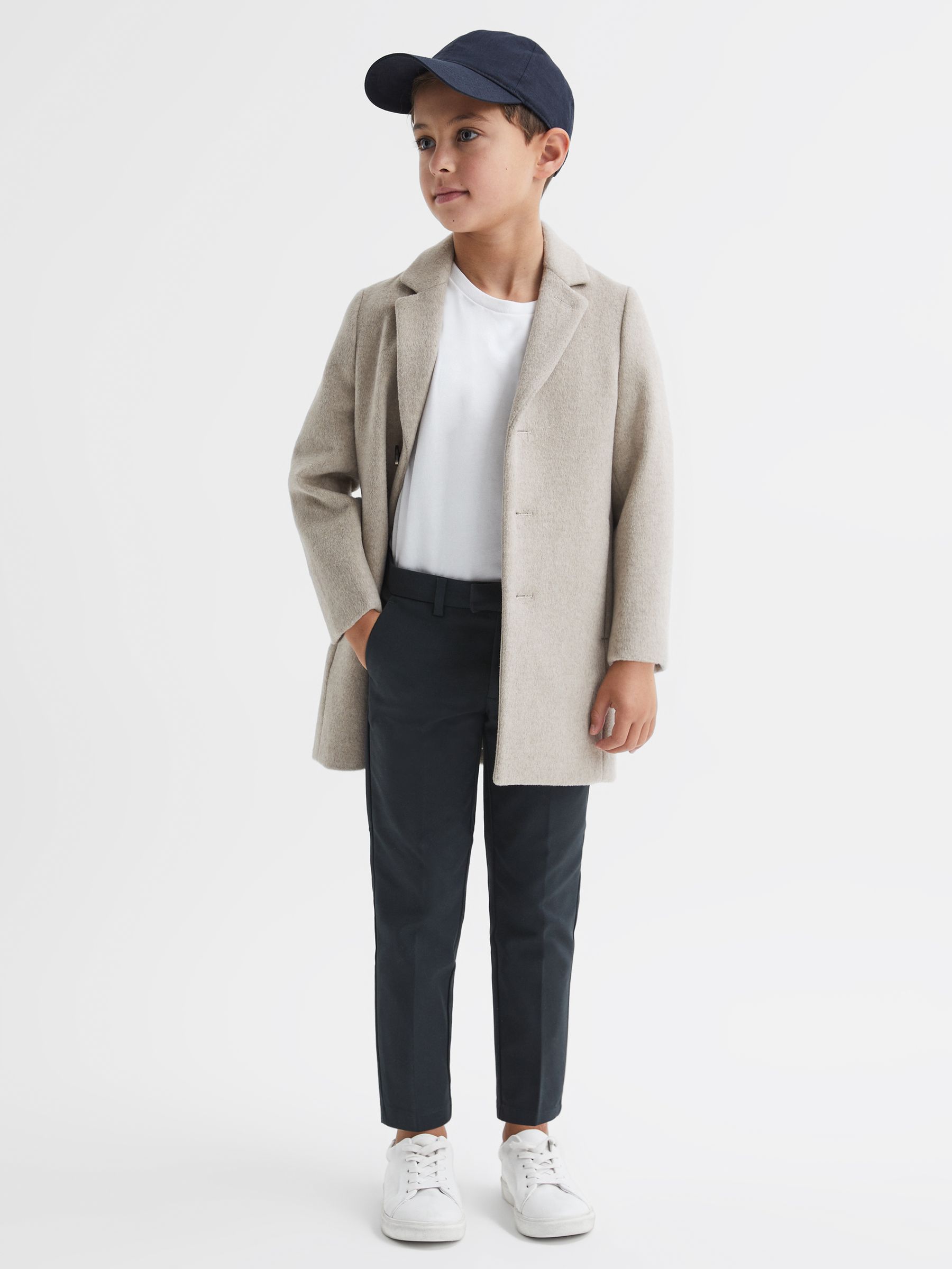 Junior Slim Fit Tapered Chinos in Steel Blue - Image 1 of 8