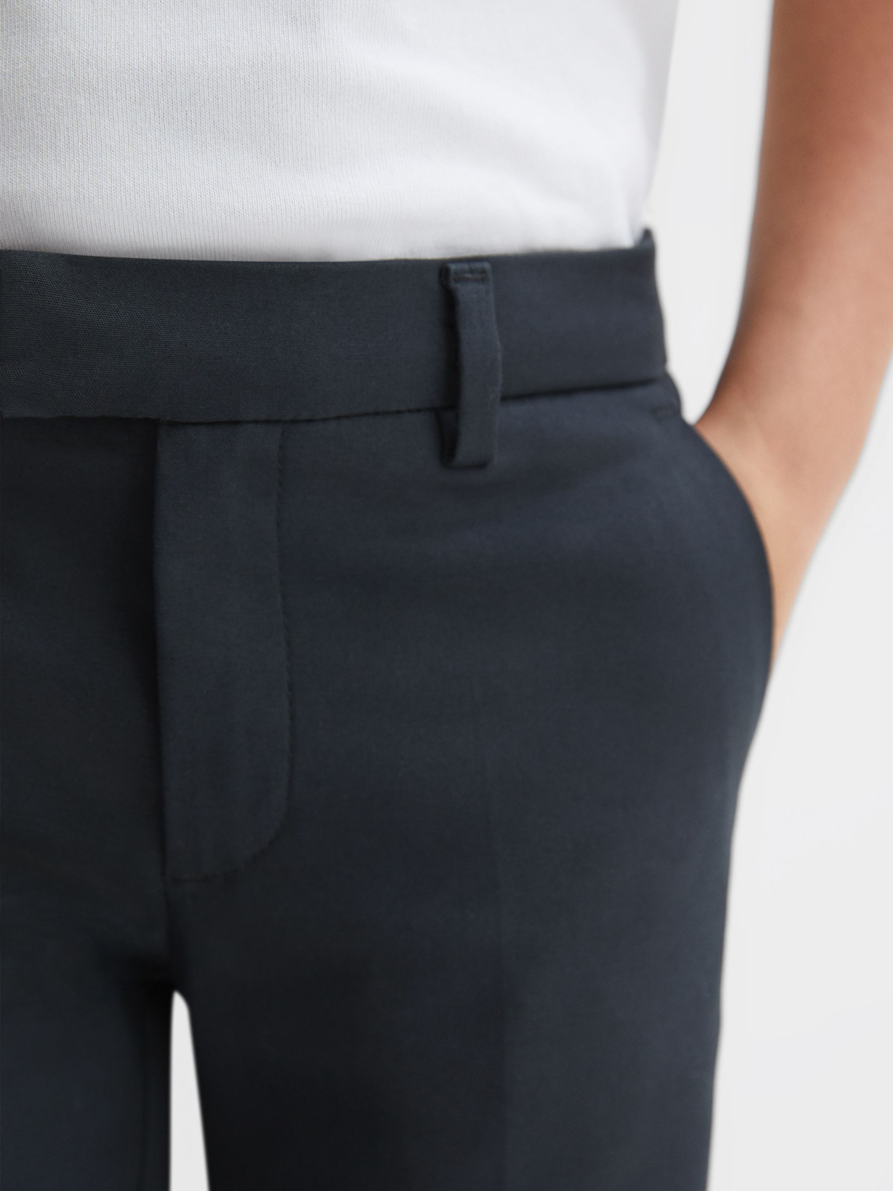 Junior Slim Fit Tapered Chinos in Steel Blue - Image 4 of 8