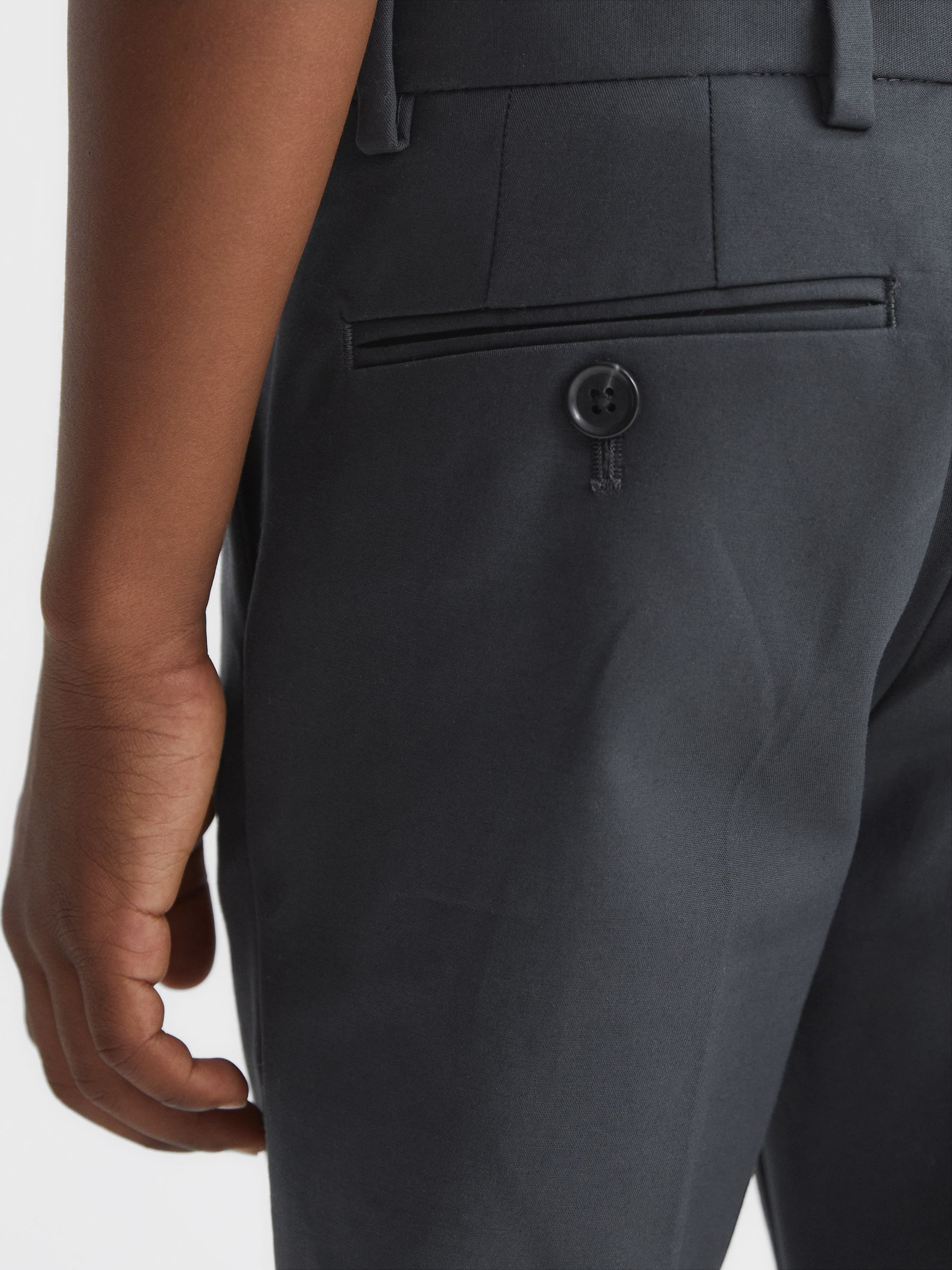 Junior Slim Fit Tapered Chinos in Steel Blue - Image 7 of 8