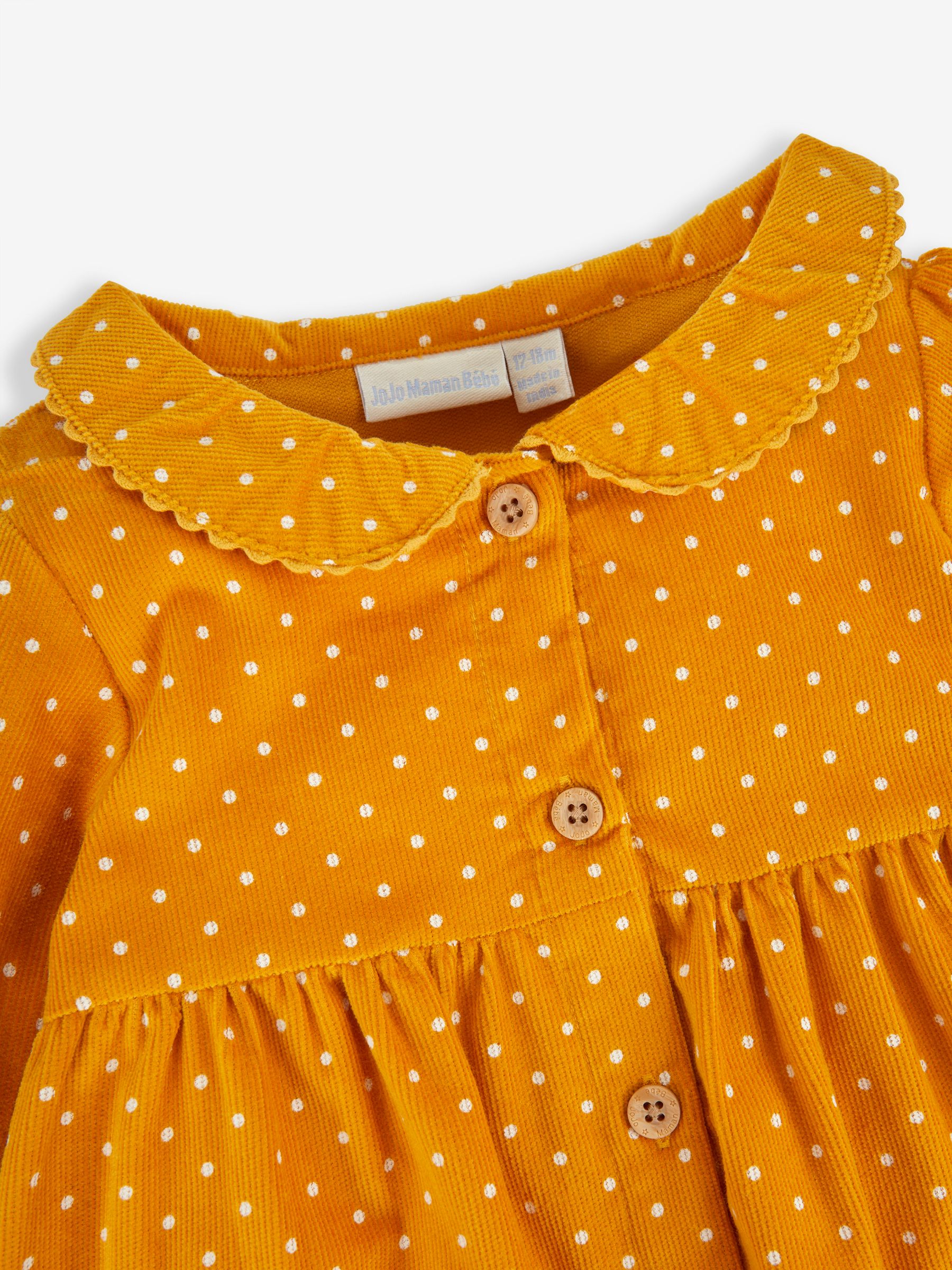 Mustard Yellow Cord Shirt Dress - Image 2 of 3