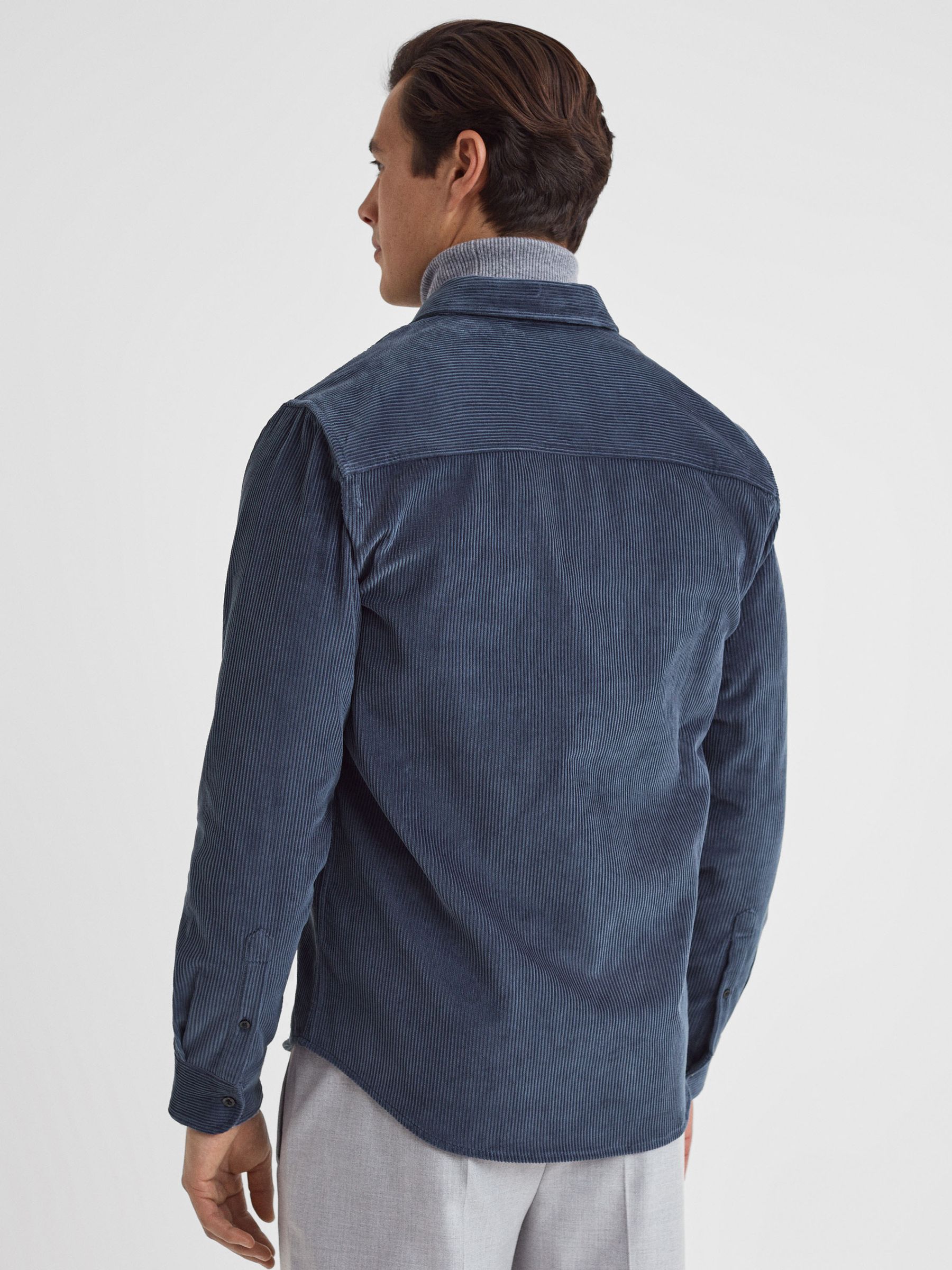 Corduroy Twin Pocket Overshirt in Dark Airforce - Image 5 of 5