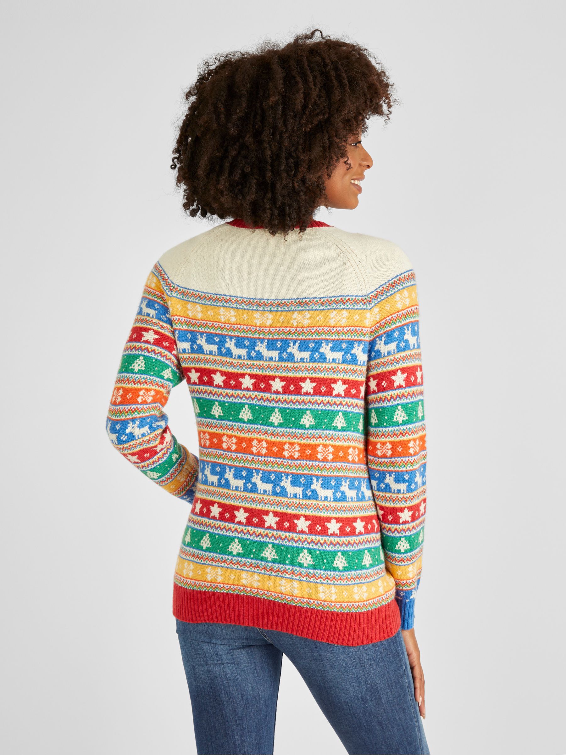 Multi Womens Christmas Fair Isle Pattern Jumper - Image 2 of 5