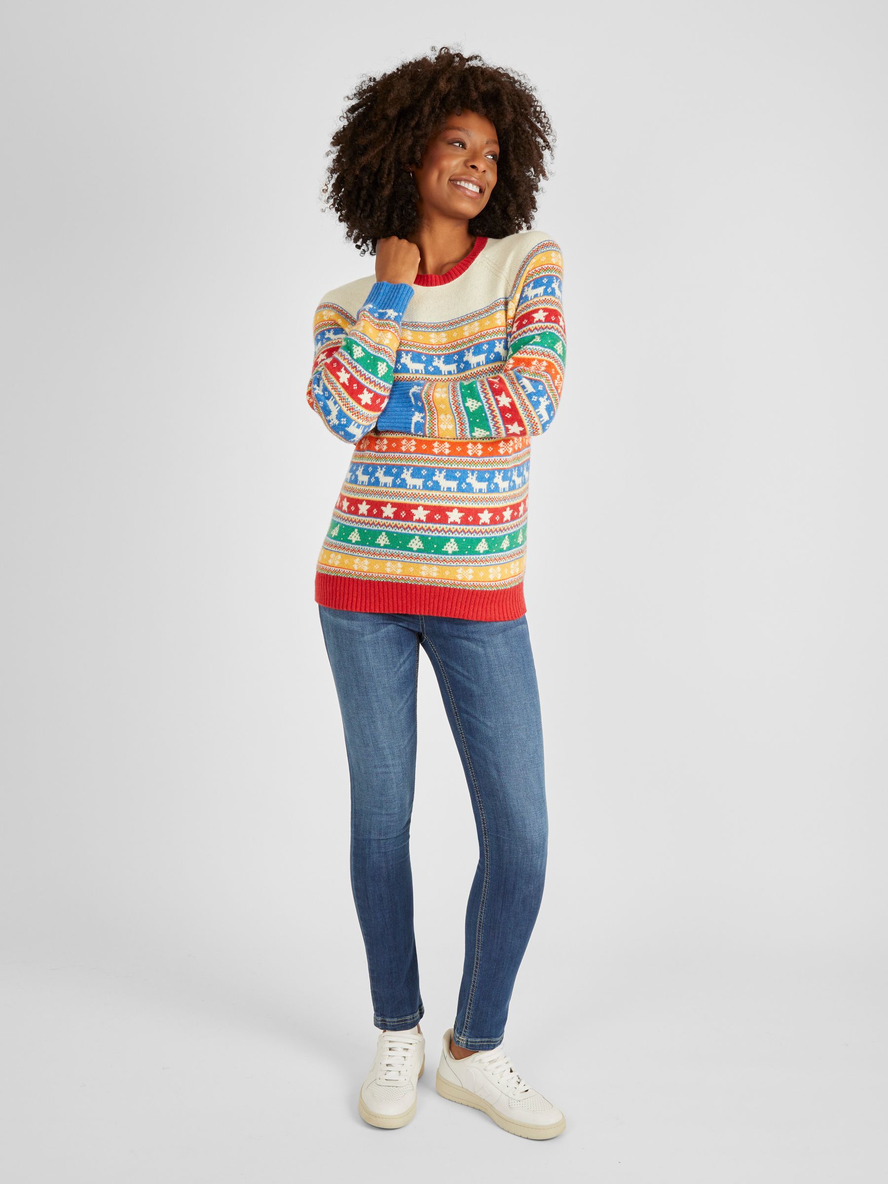 Multi Womens Christmas Fair Isle Pattern Jumper - Image 3 of 5