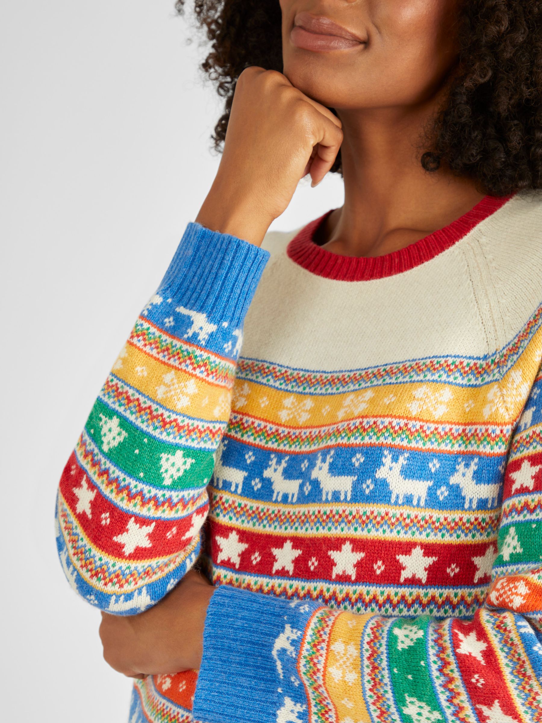 Multi Womens Christmas Fair Isle Pattern Jumper - Image 4 of 5