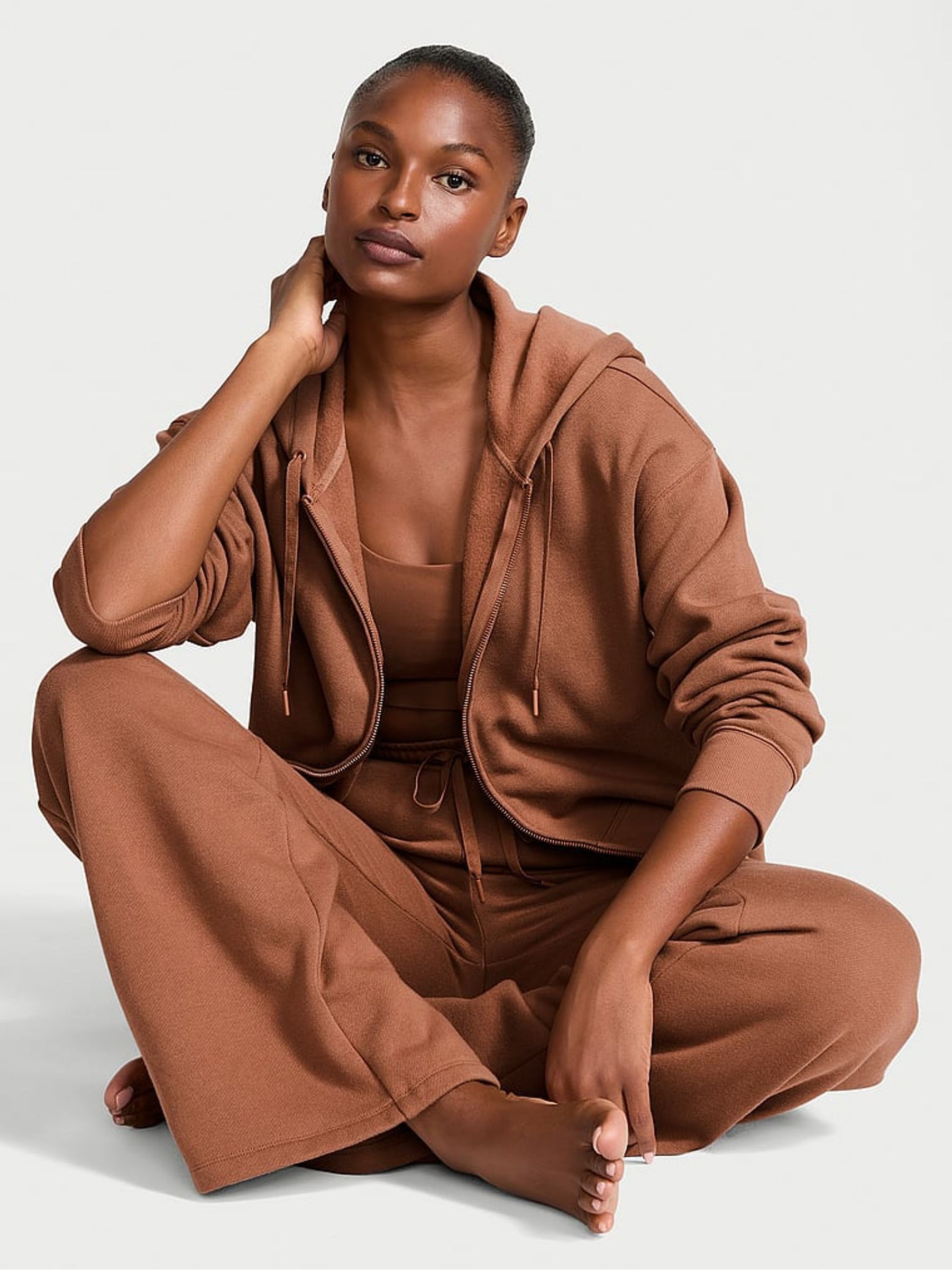 Caramel Brown Wide Leg Wide Leg Joggers - Image 3 of 4