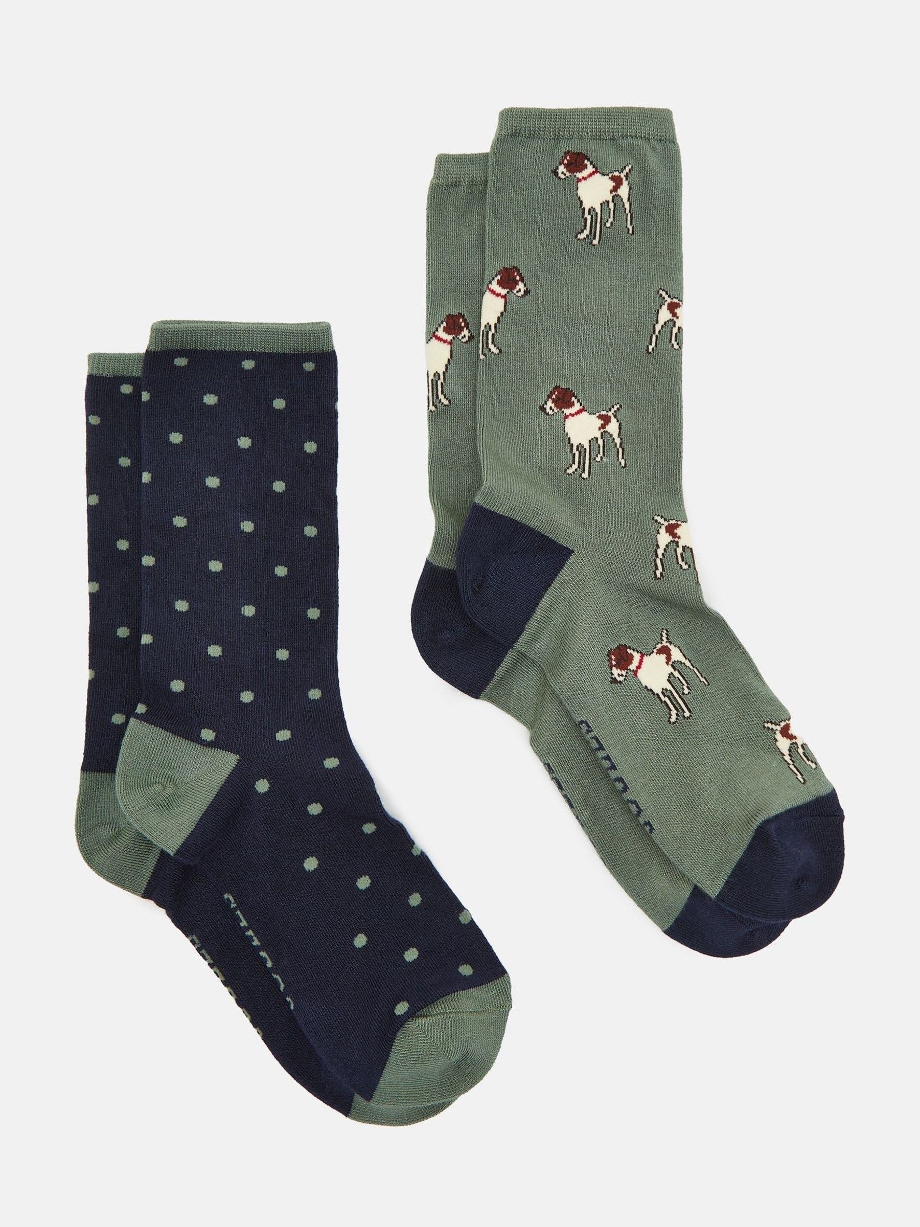 Women's Everyday Green/Navy 2 Pack Socks (size 4-8) - Image 1 of 3