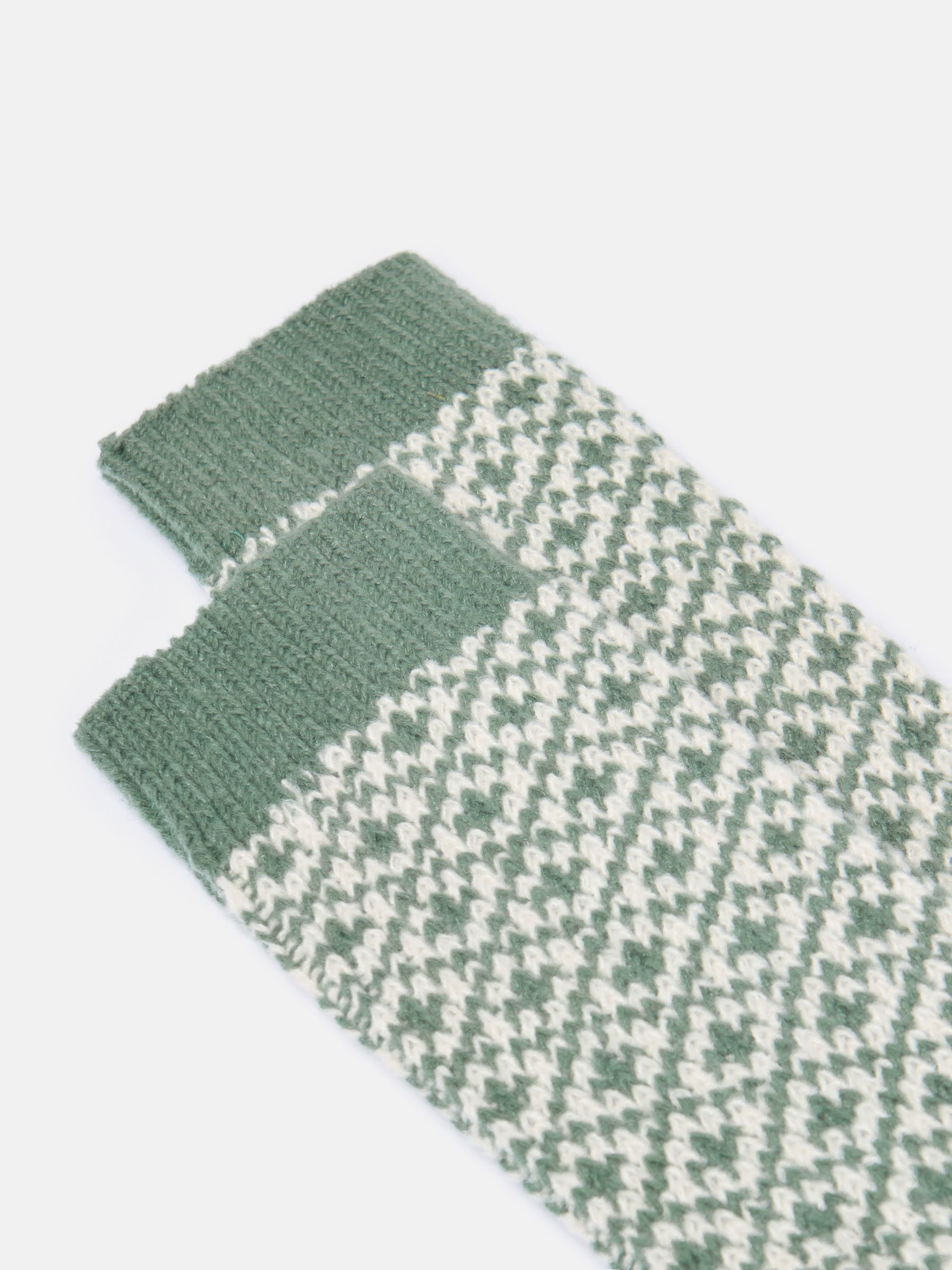 Women's Toasty Khaki Green Cosy Geometric Socks (size 4-8) - Image 2 of 3