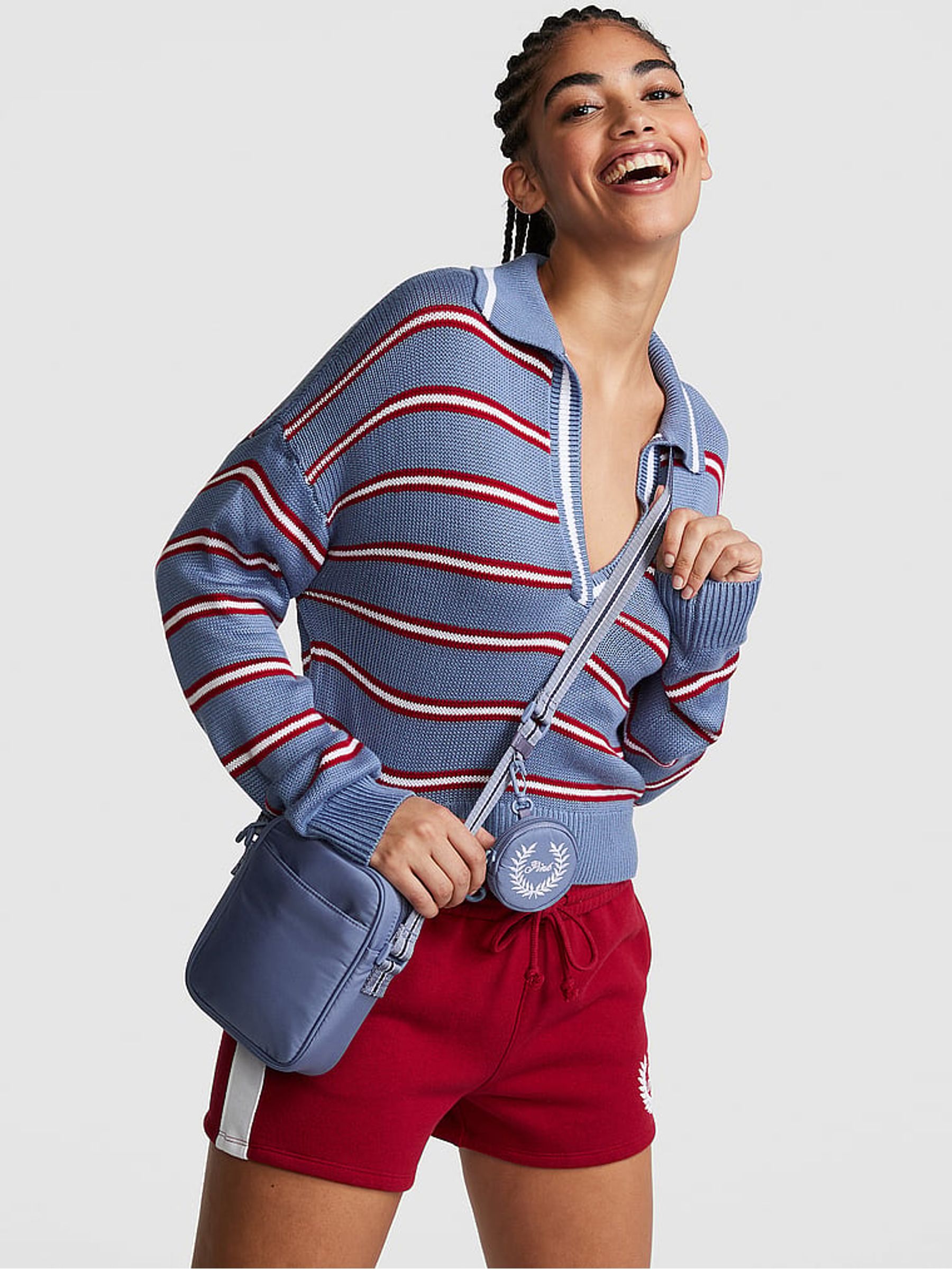 Dusty Iris Blue Puffer Crossbody Bag - Image 3 of 3