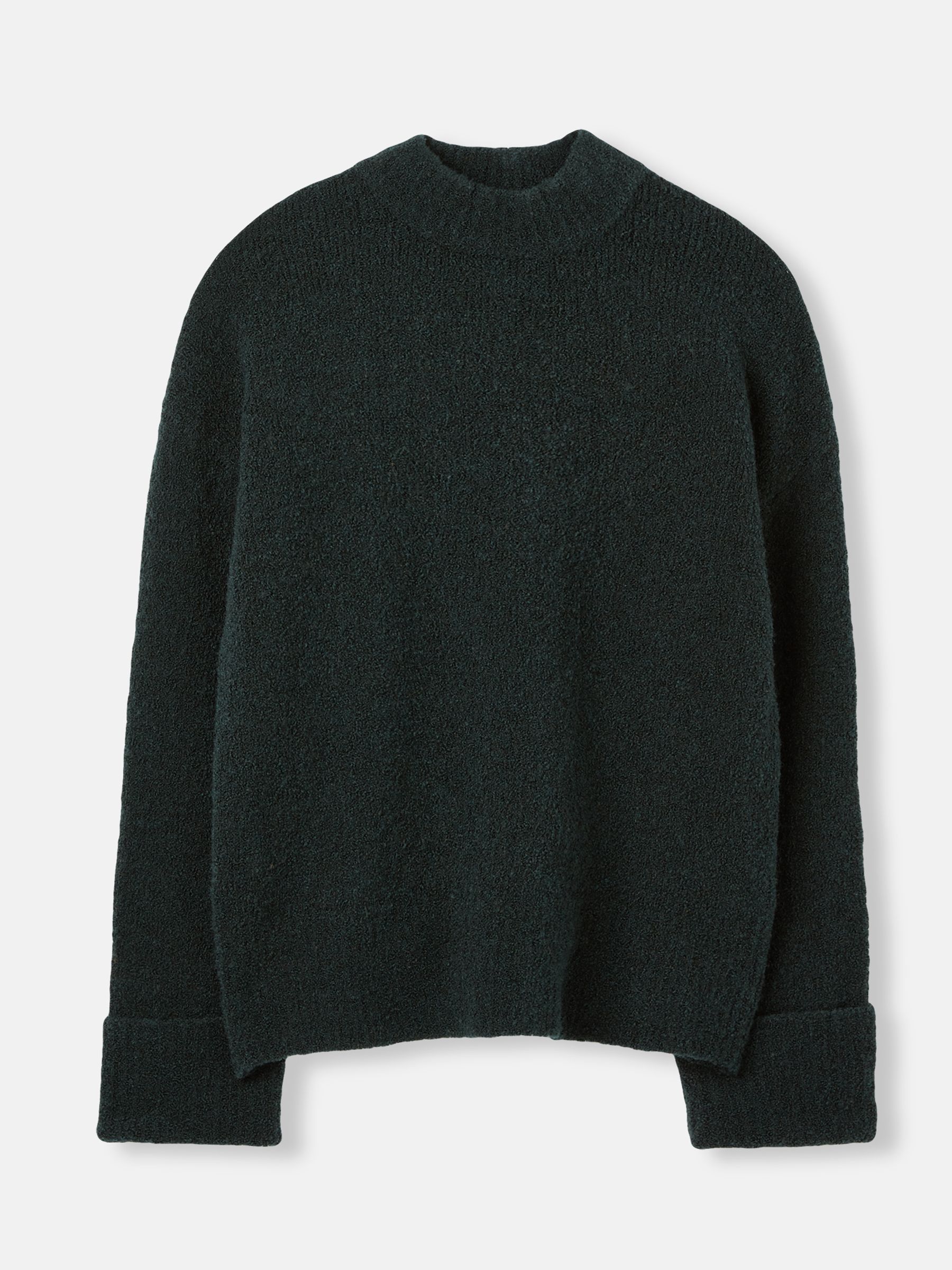 Bea Dark Green High Neck Bouclé Jumper - Image 6 of 6