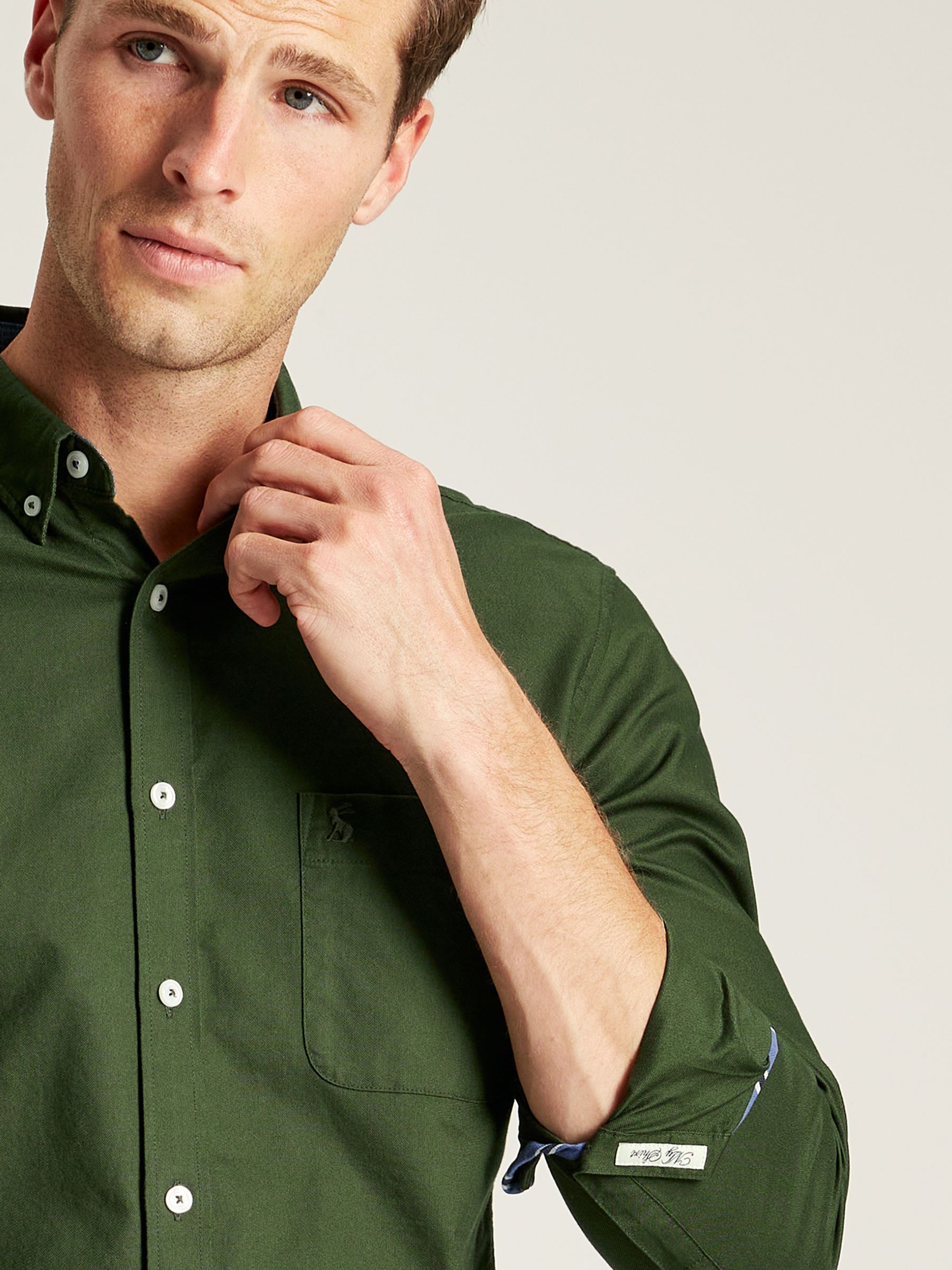 Oxford Green Long Sleeve Oxford Shirt | Joules