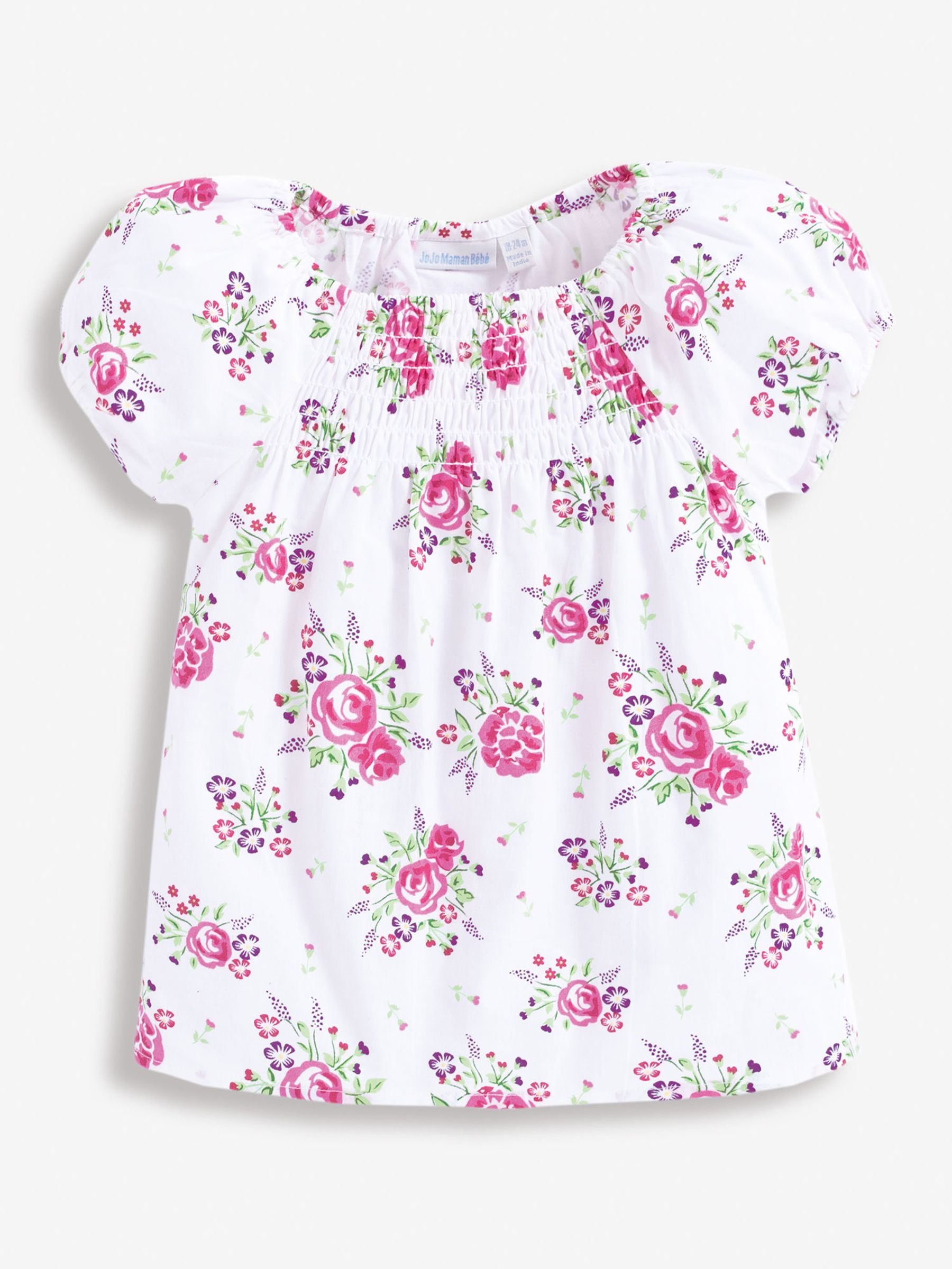 Rose Girls' Print Floral Smocked Top - Image 1 of 4