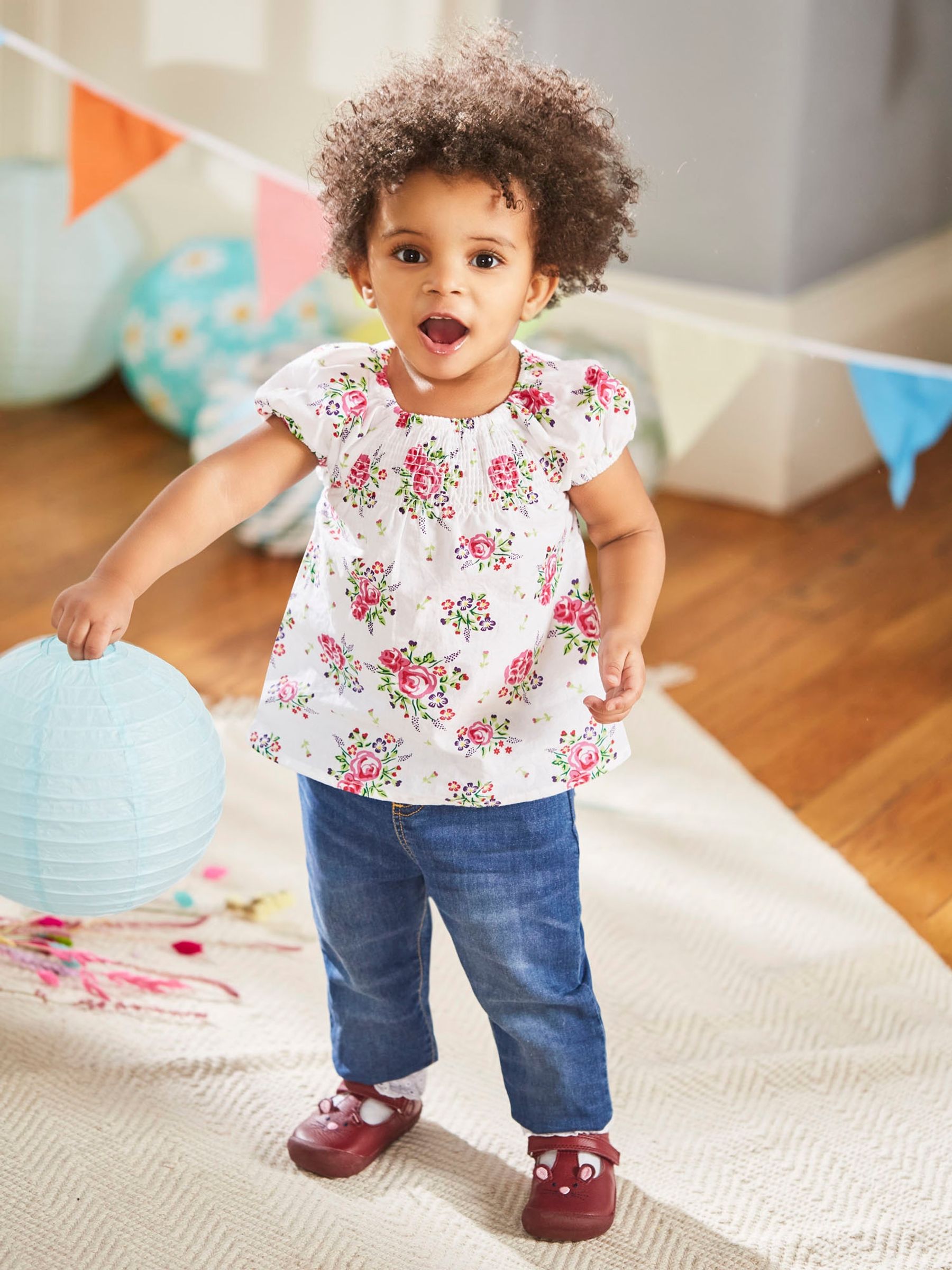 Rose Girls' Print Floral Smocked Top - Image 3 of 4