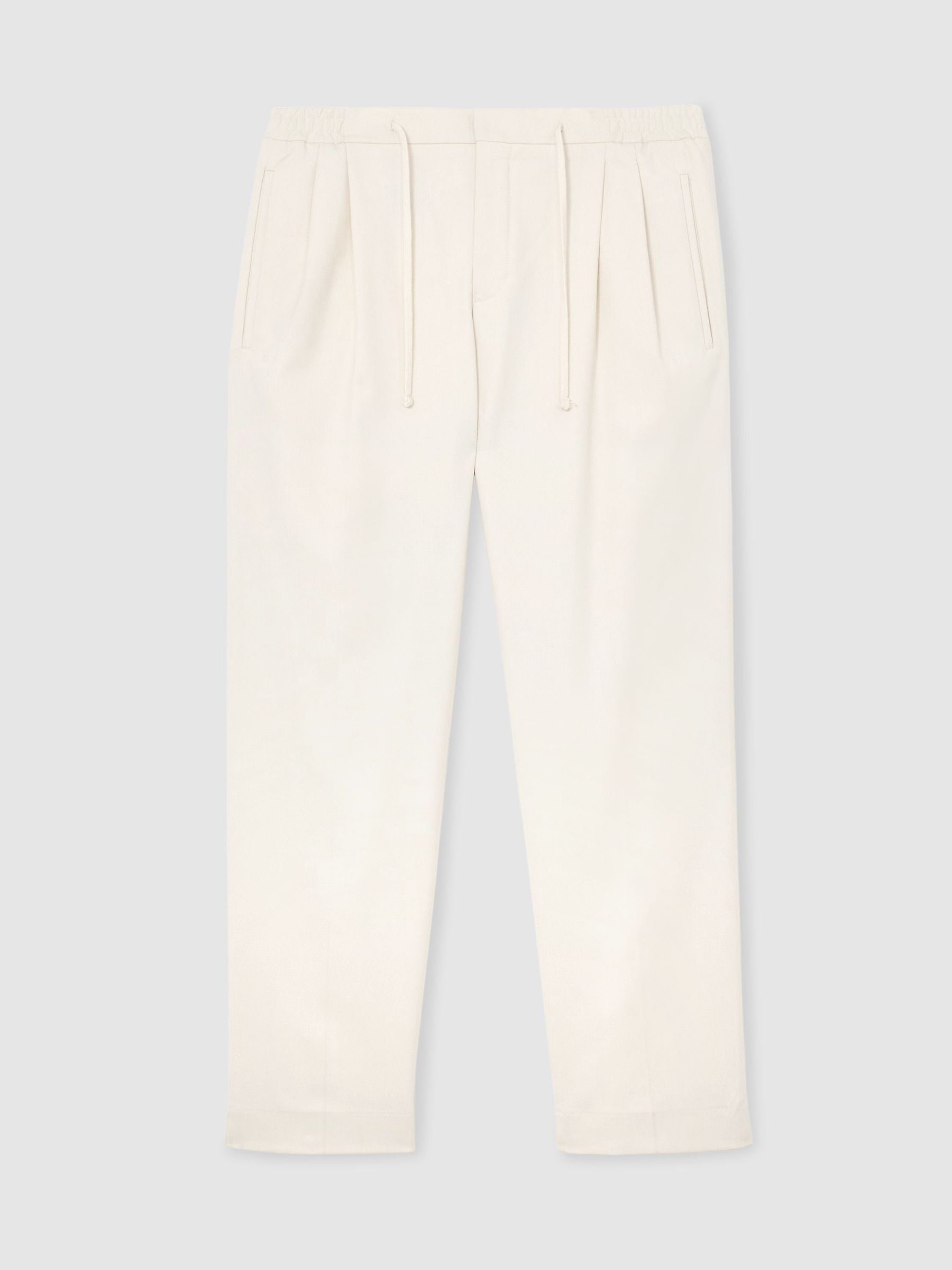 Relaxed Twill Drawstring Trousers in Ecru - Image 2 of 6 Relaxed Twill Drawstring Trousers in Ecru - Image 2 of 6