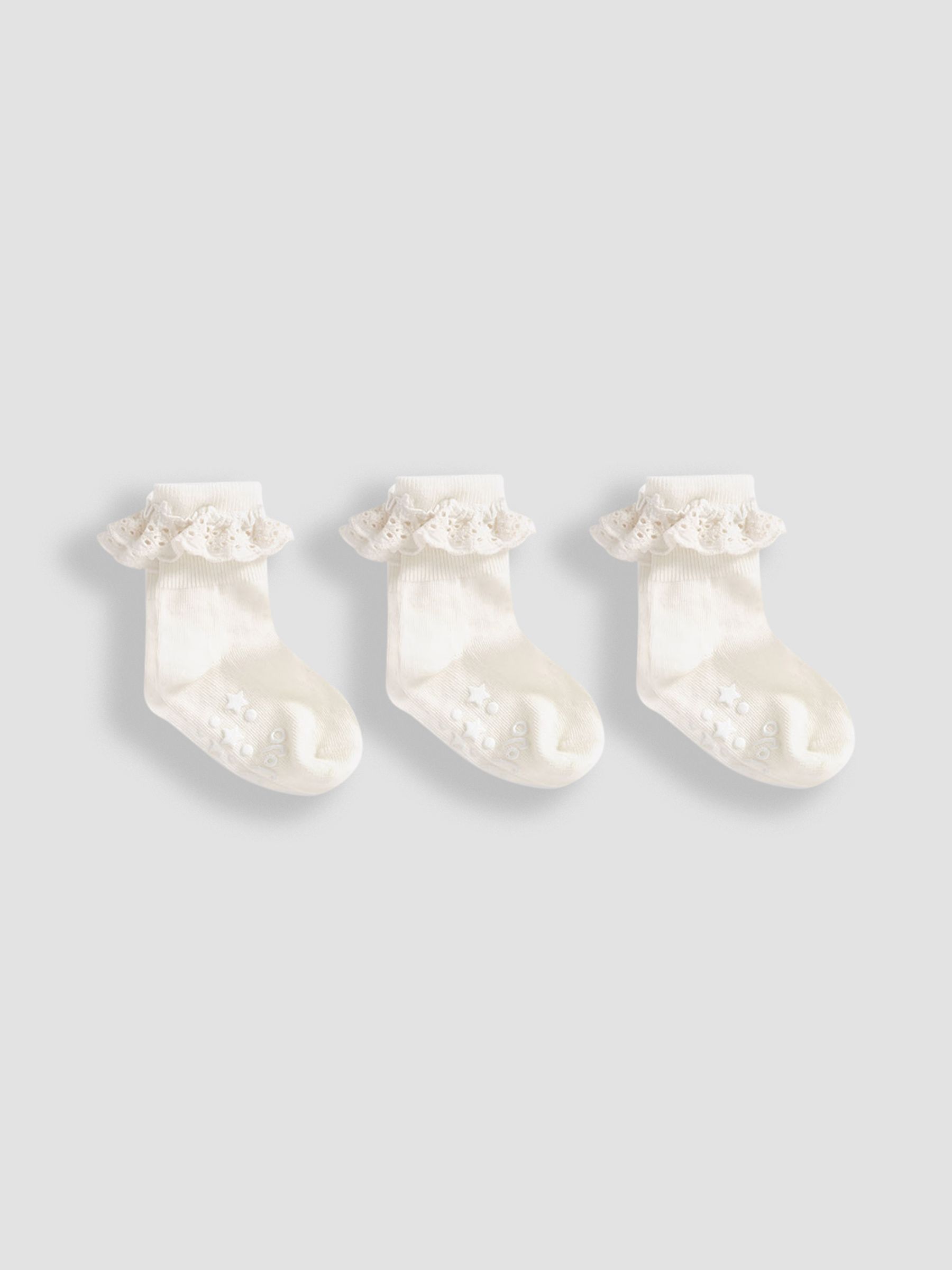 Cream 3-Pack Frilly Socks - Image 1 of 3