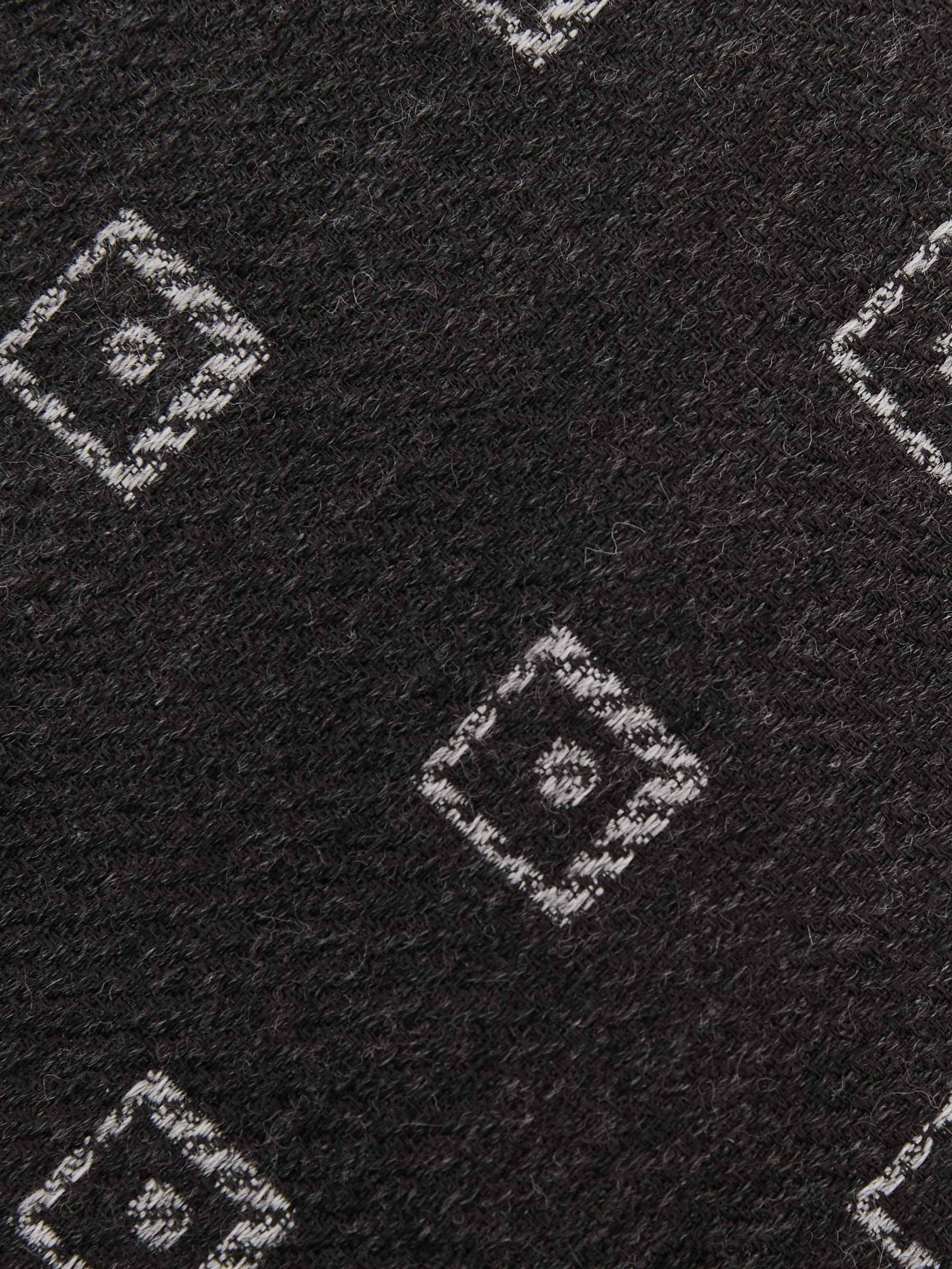 Wool-Silk Diamond-Medallion Unlined Tie in Charcoal Grey - Image 5 of 5