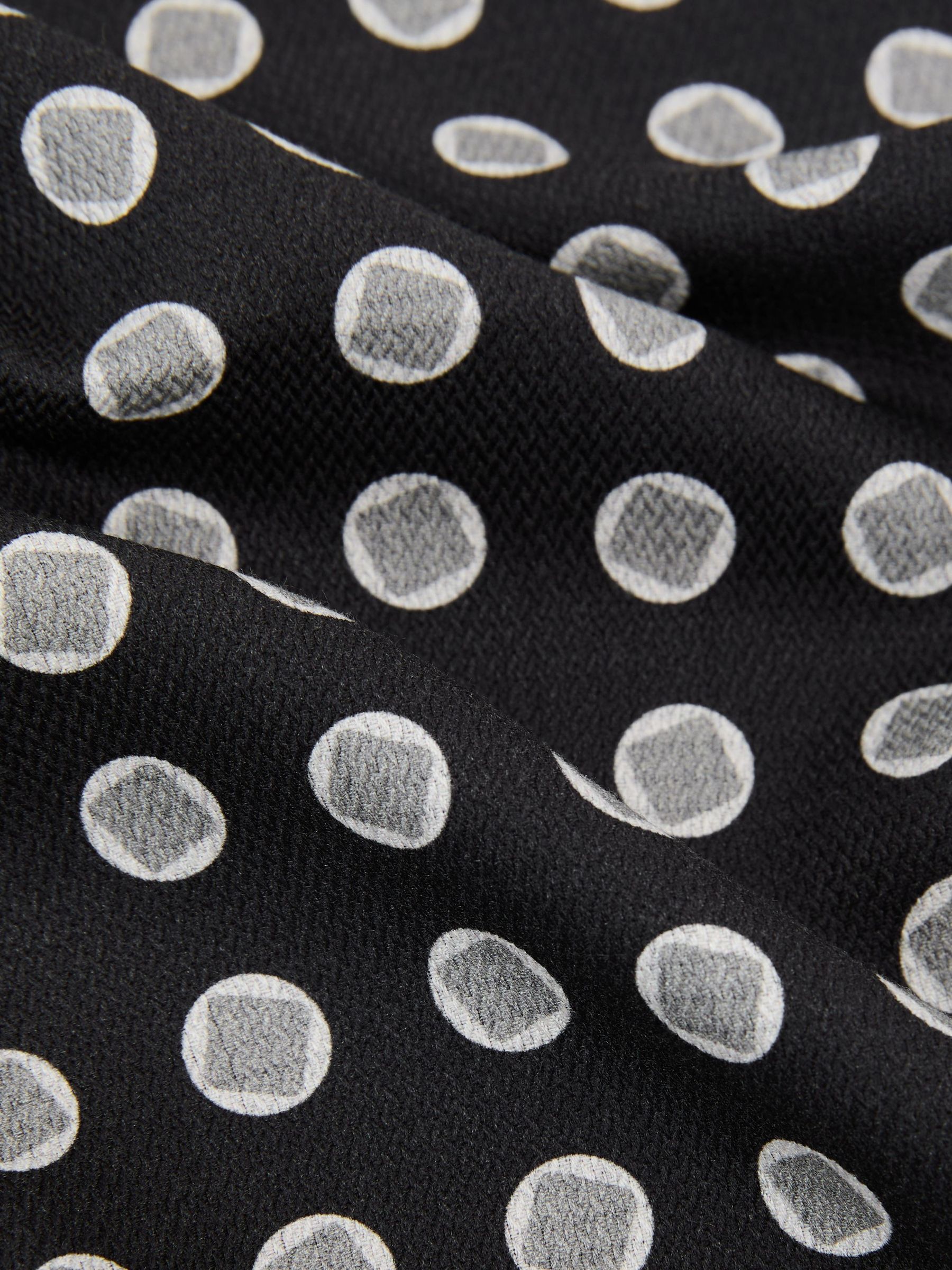 Silk Geometric Medallion-Print Pocket Square in Black - Image 3 of 4