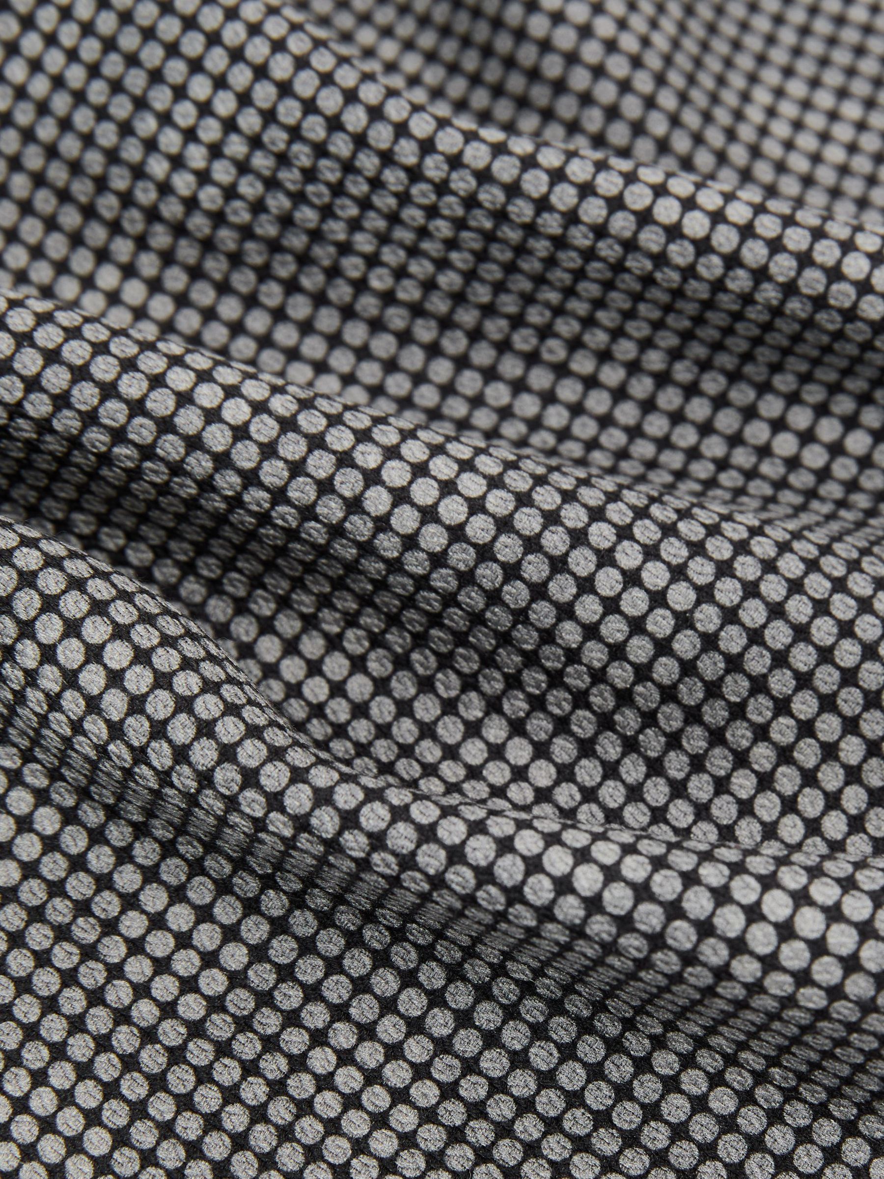 Silk Geometric Medallion-Print Pocket Square in Black - Image 4 of 4