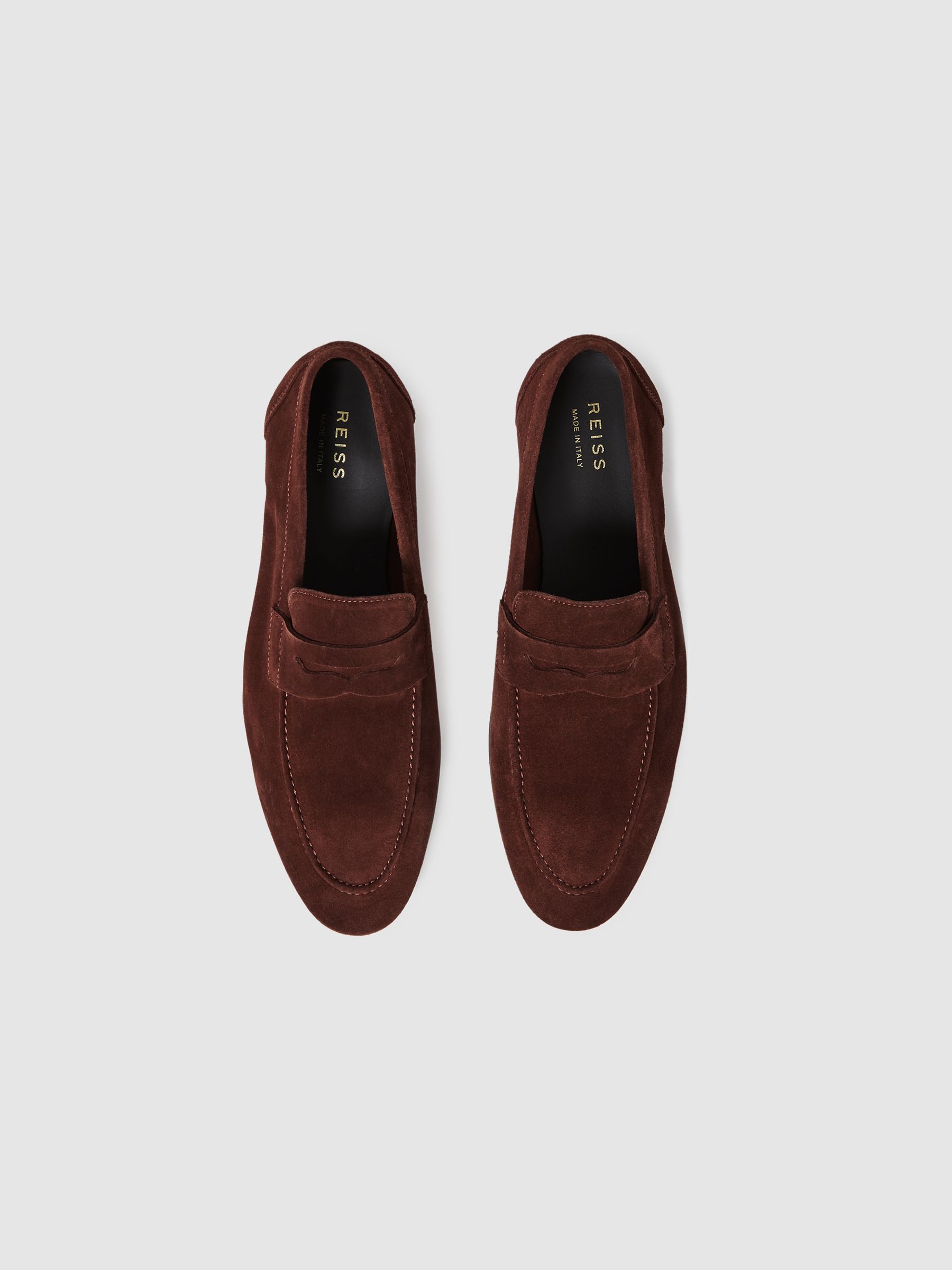 Suede Slip On Loafers in Rust - Image 3 of 5