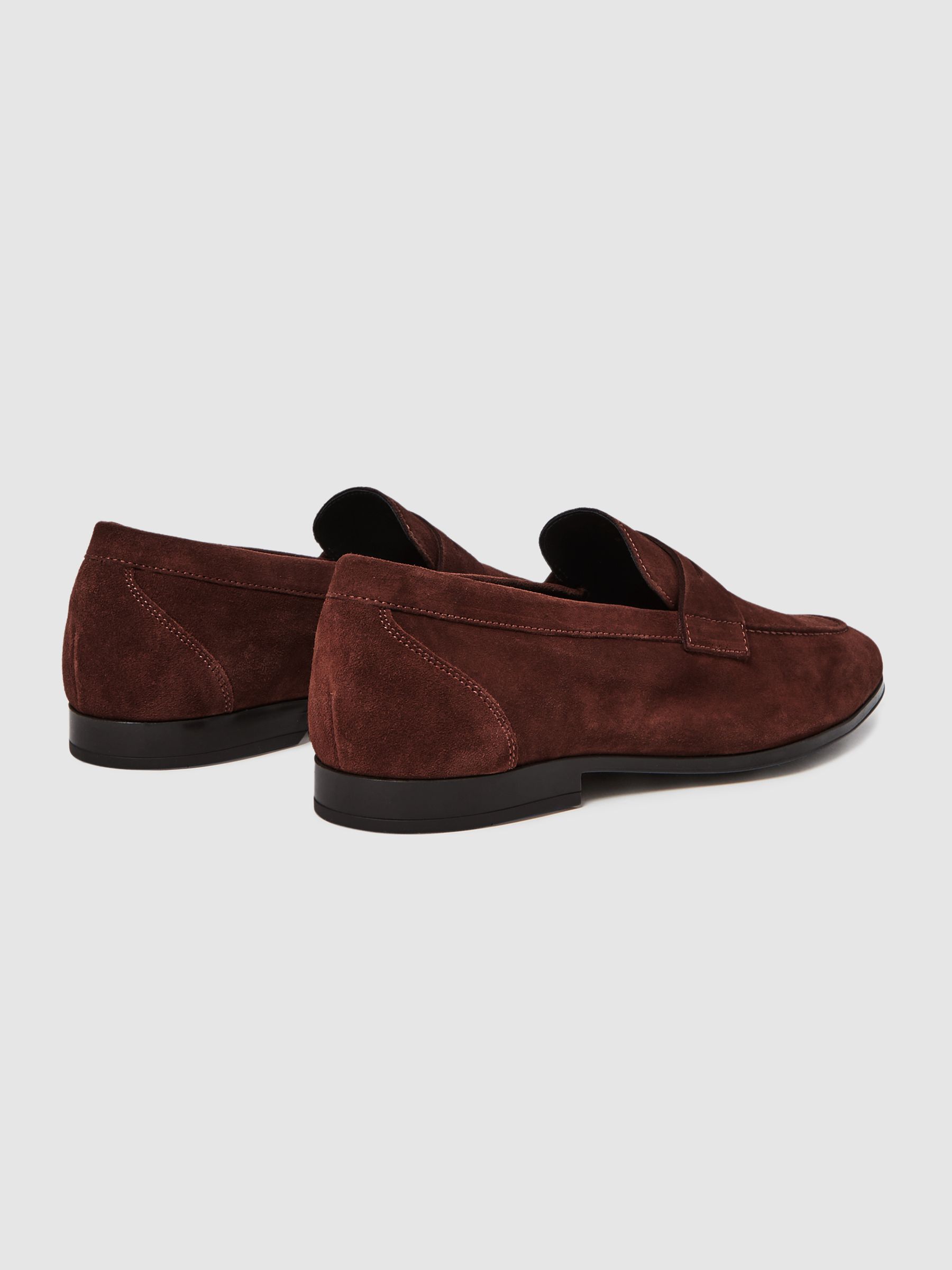 Suede Slip On Loafers in Rust - Image 4 of 5