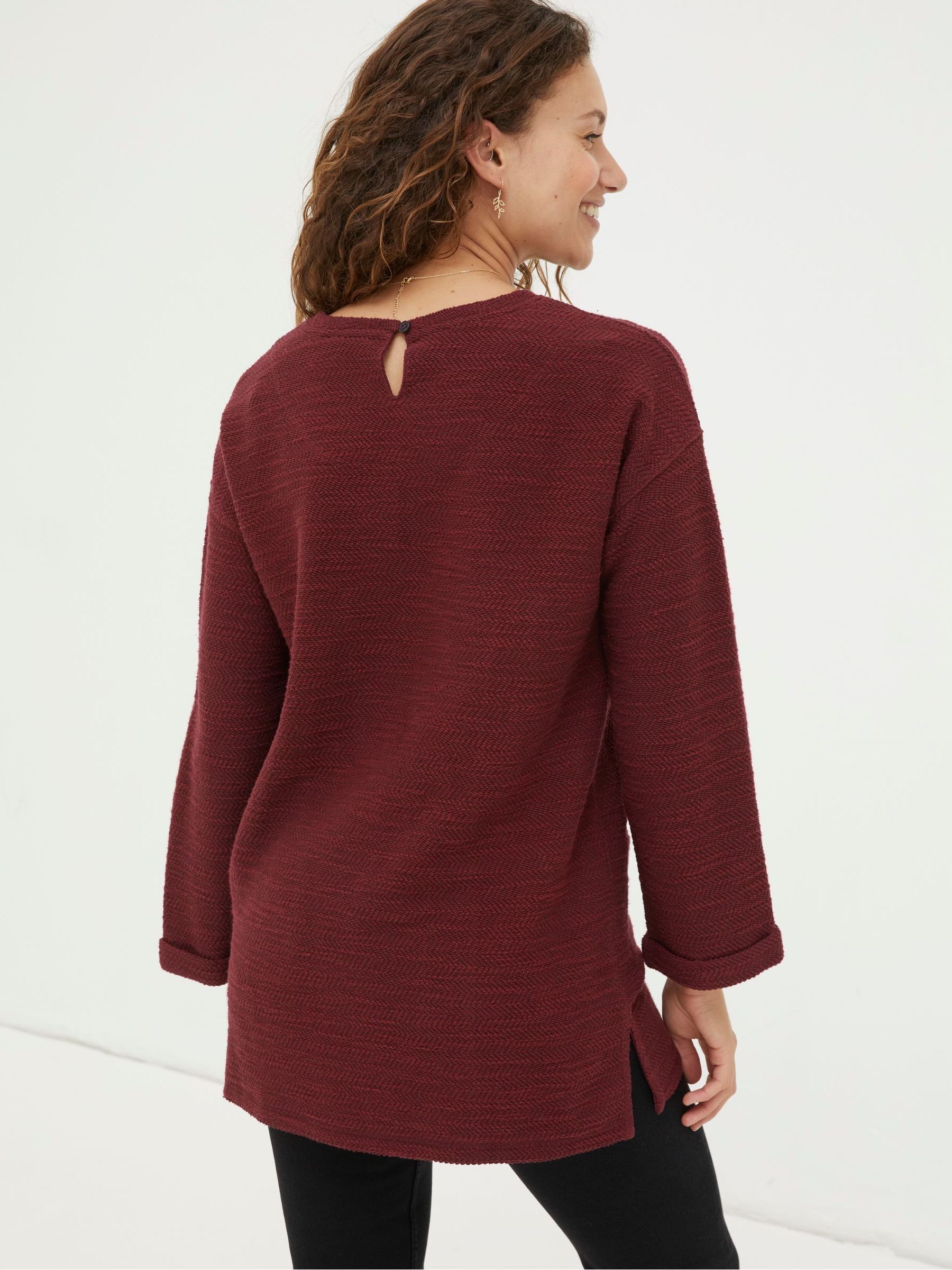 Red Amari Textured Tunic - Image 2 of 5