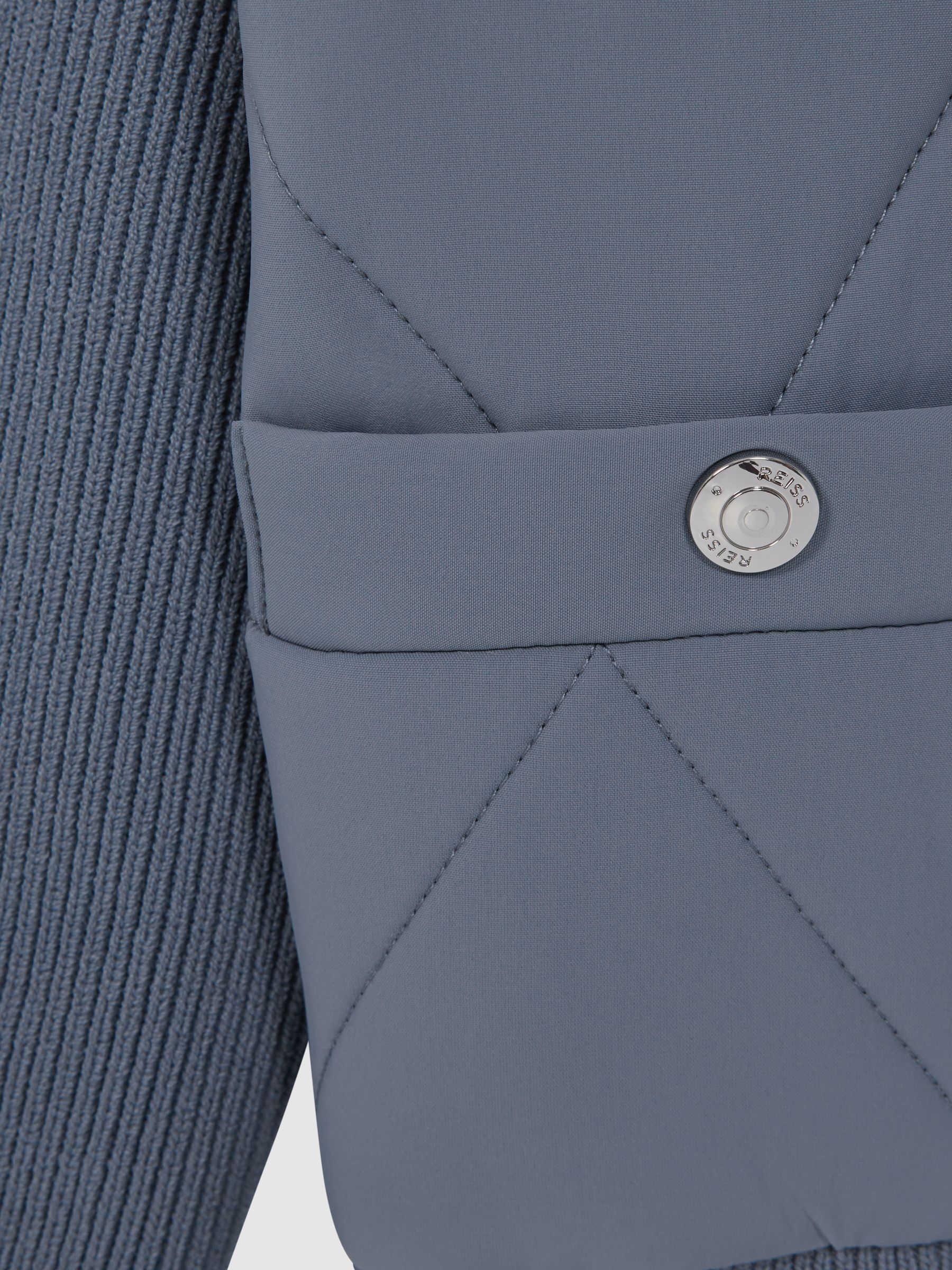 Junior Hybrid Zip-Through Quilted jacket in Airforce Blue - Image 6 of 6