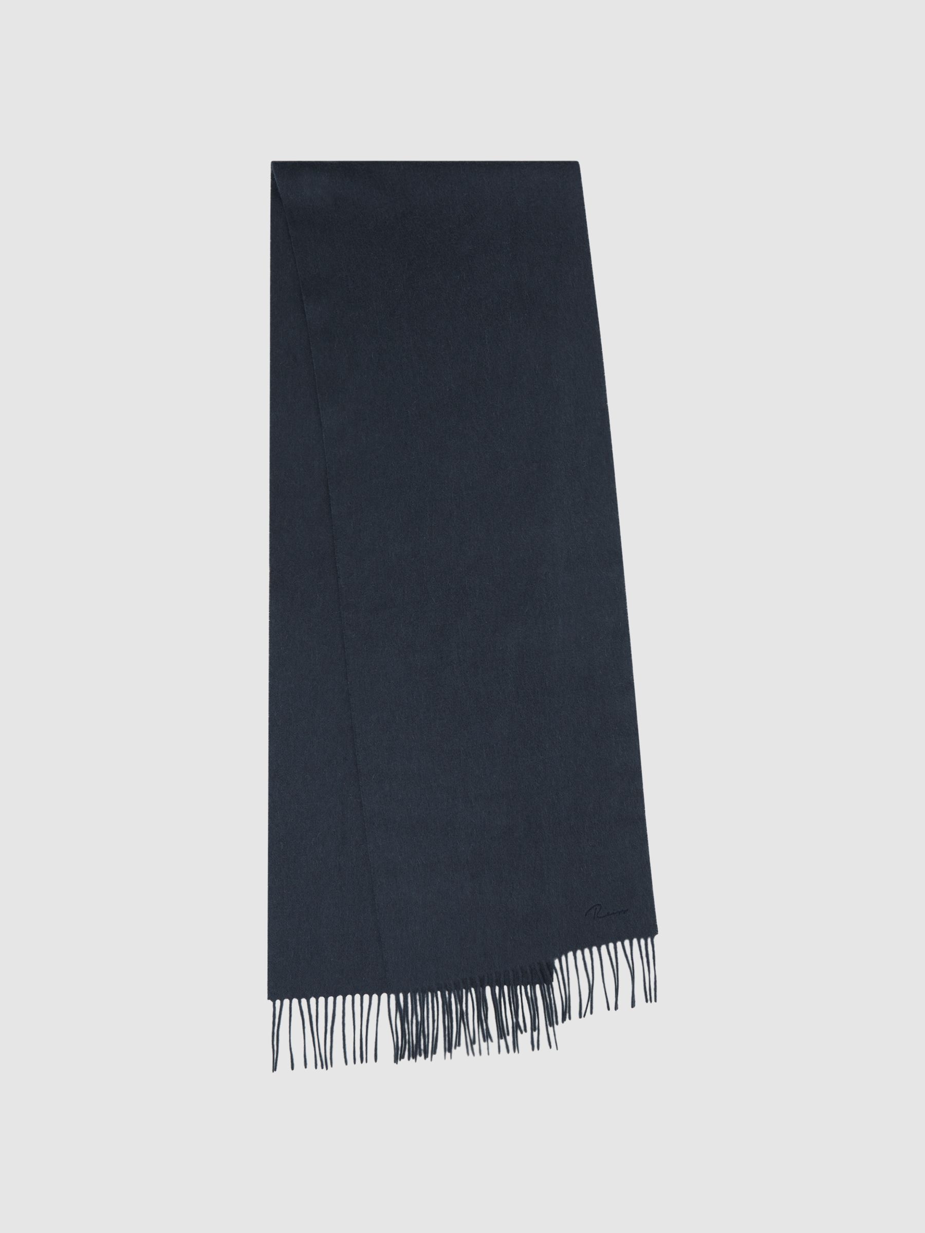 Wool and Cashmere Scarf in Airforce Blue - Image 1 of 4