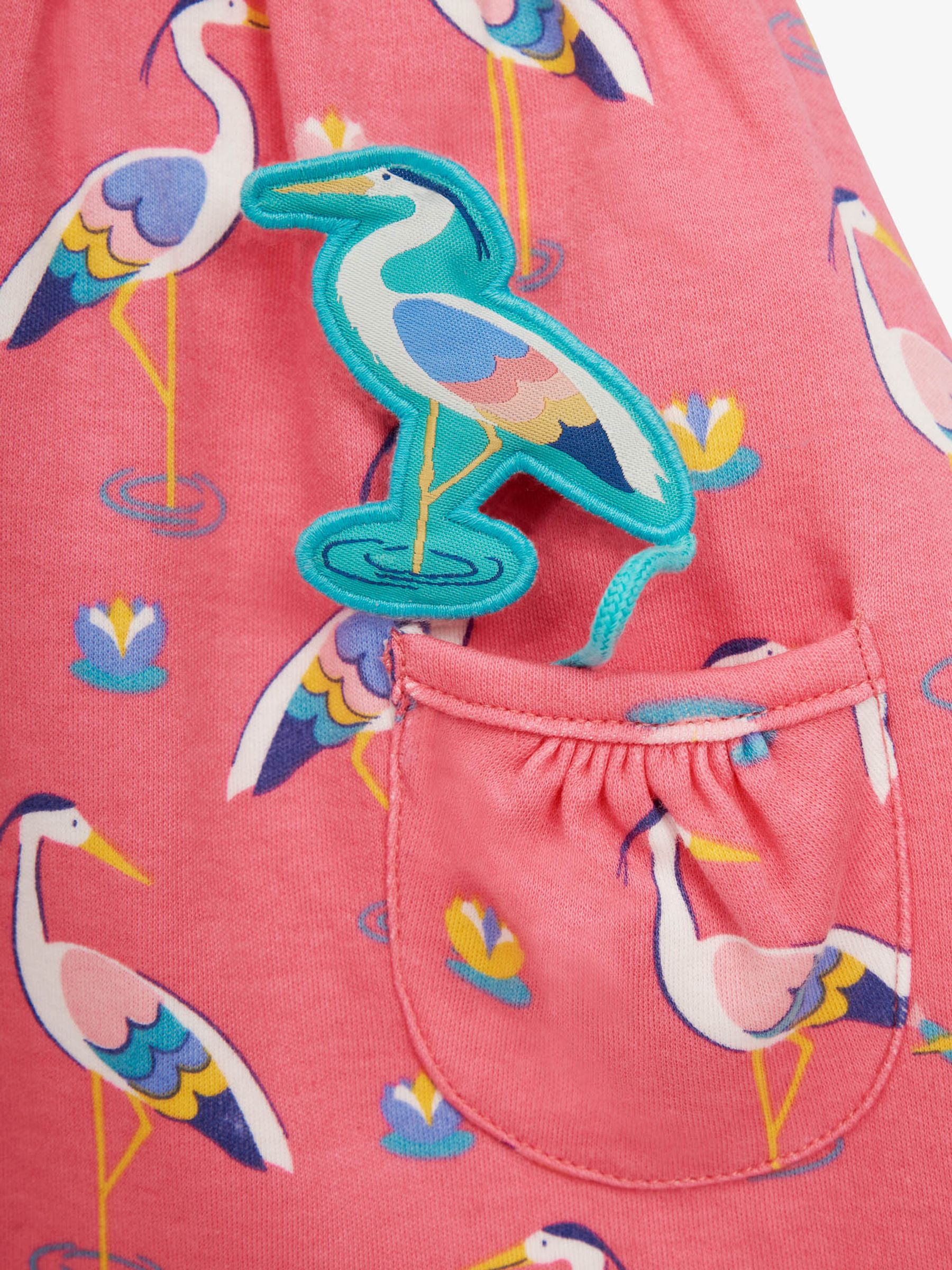 Dusky Pink Girls' Heron Print Pet in Pocket Dress - Image 3 of 3