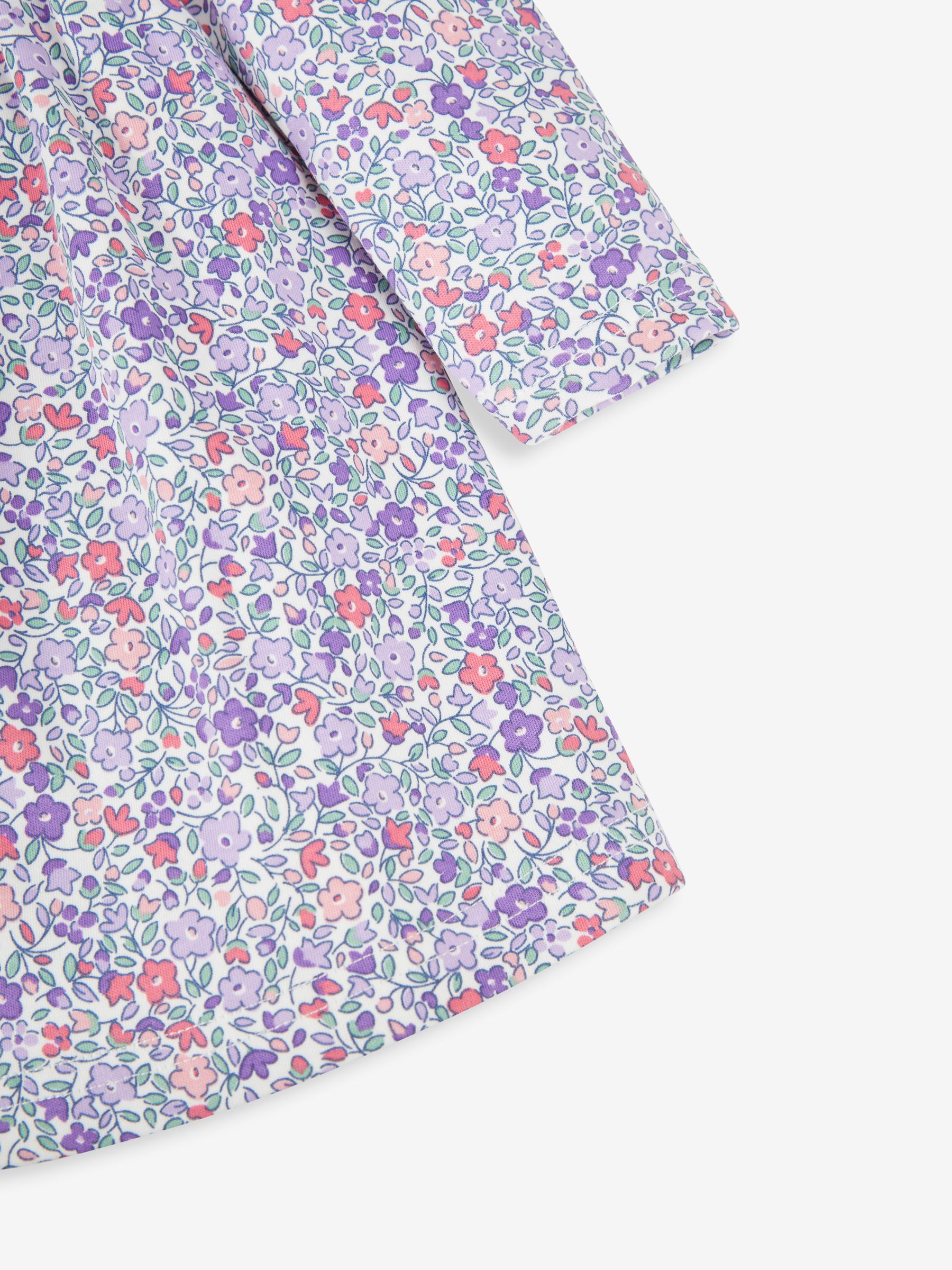 Cream Girls' Ditsy Floral Dress With Broderie Collar - Image 4 of 5