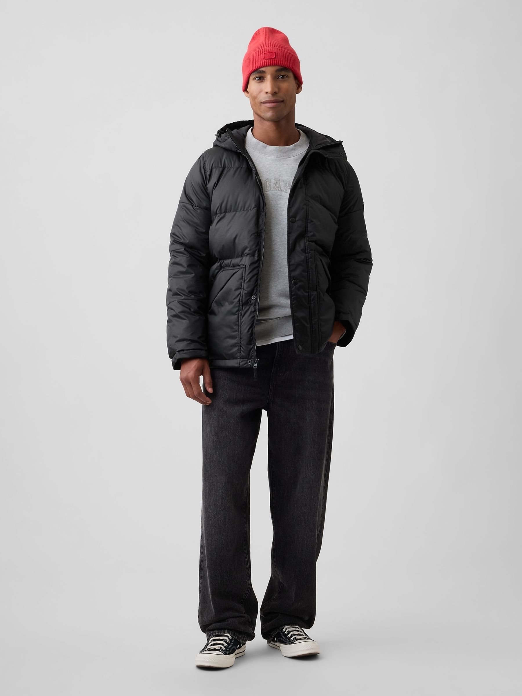 Black Heavyweight Puffer Jacket - Image 3 of 4