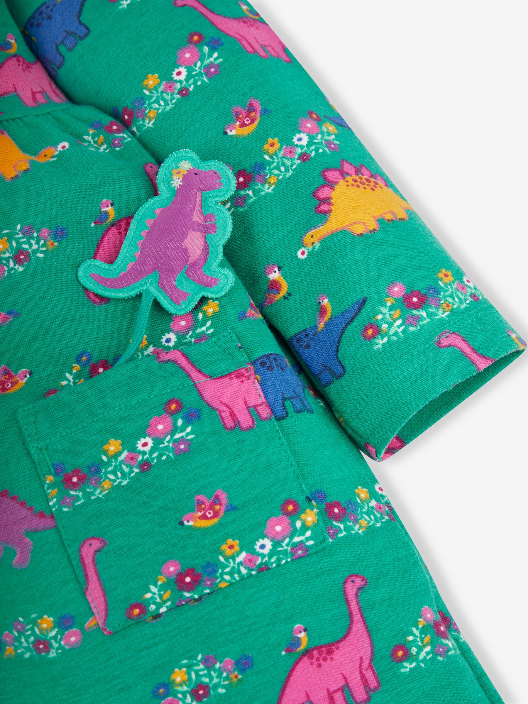 Green Dino & Bird Button Front Dress - Image 4 of 4