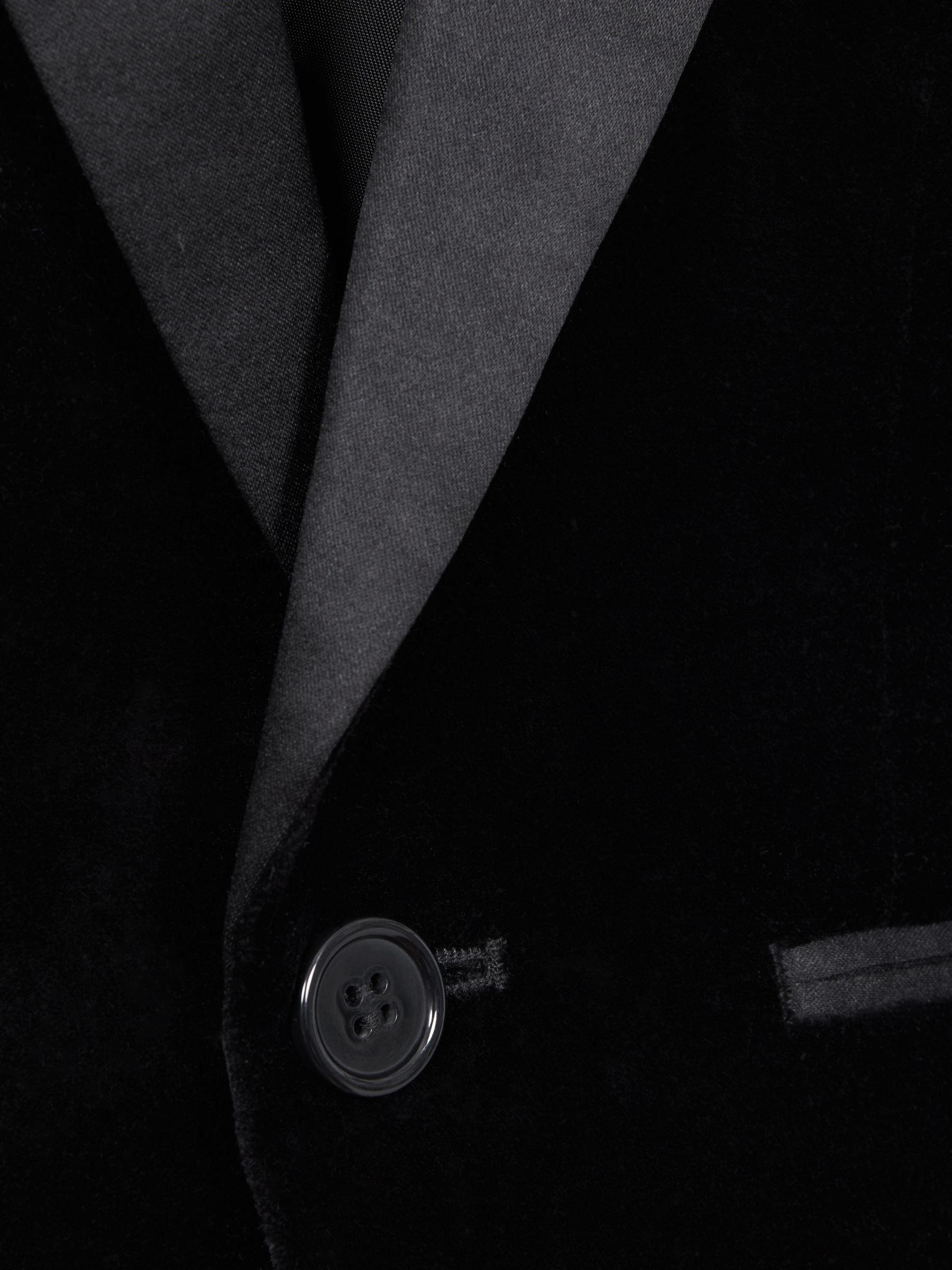 3-9 yrs Single Breasted Velvet Blazer in Black - Image 4 of 6