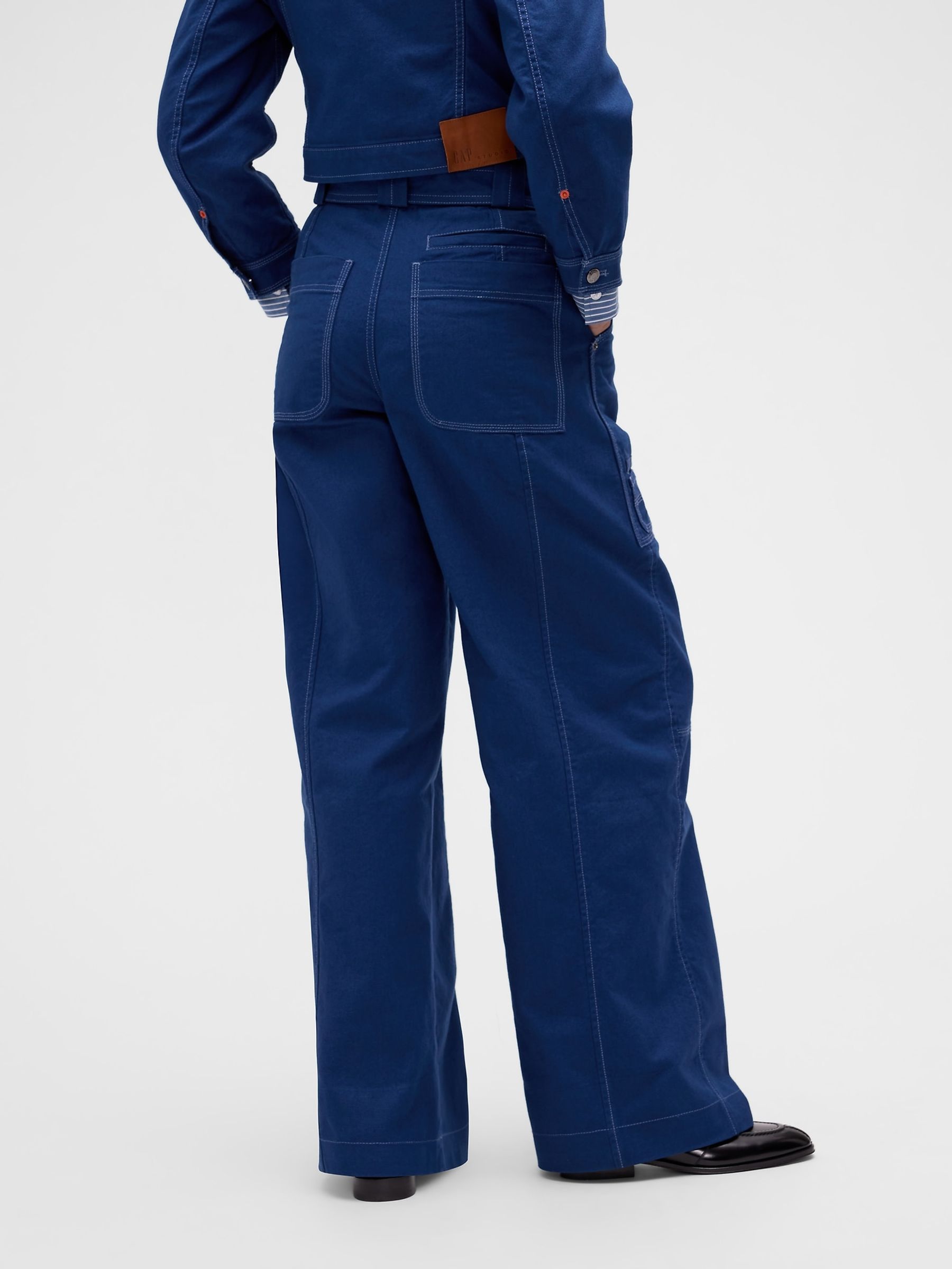 GapStudio Blue Canvas Belted Utility Trousers - Image 2 of 9