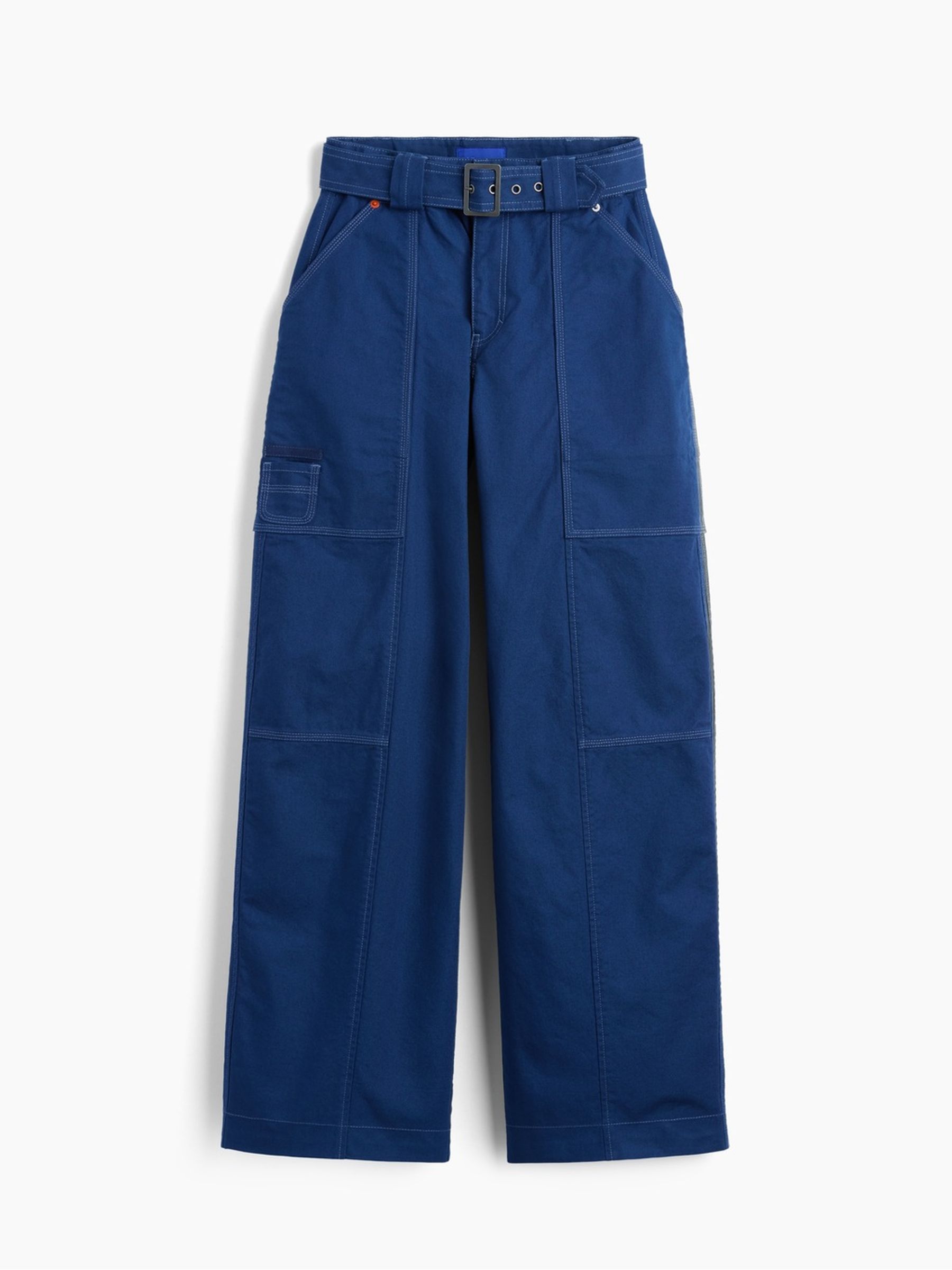 GapStudio Blue Canvas Belted Utility Trousers - Image 6 of 9