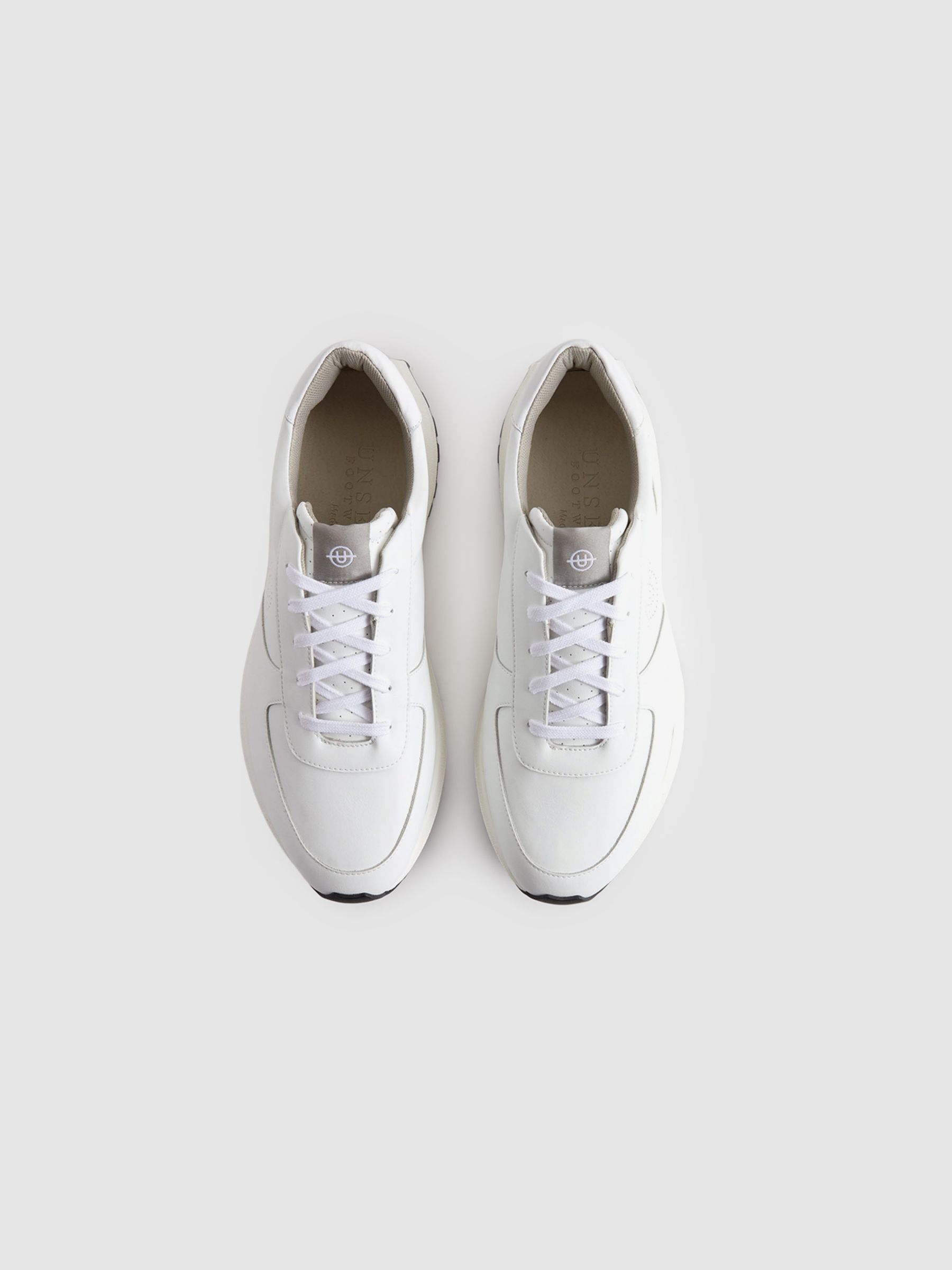 Unseen Footwear Leather Trinity Stamp Trainers in White - Image 2 of 5