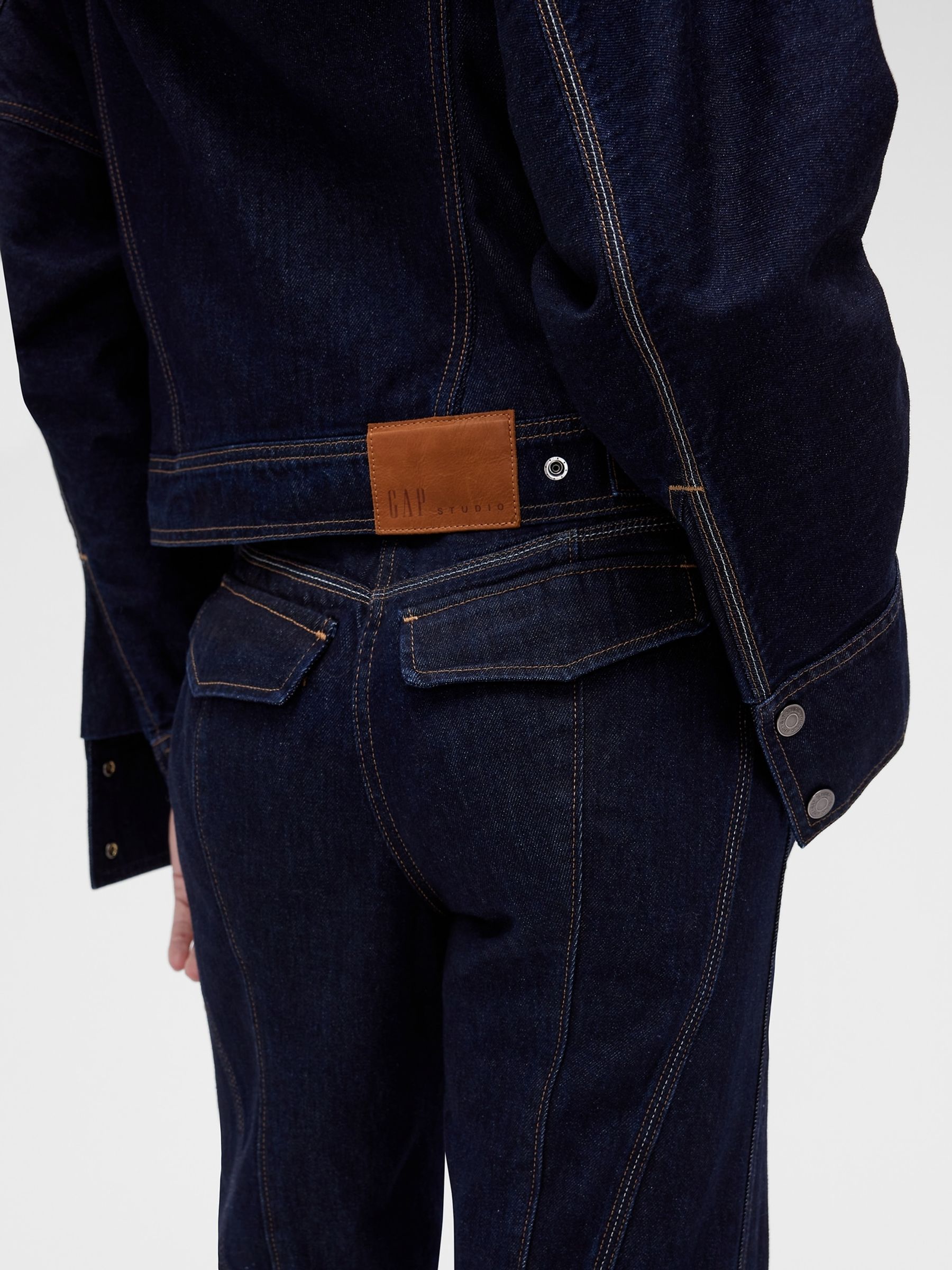 GapStudio Dark Wash High Waisted Pintuck Jeans - Image 5 of 9