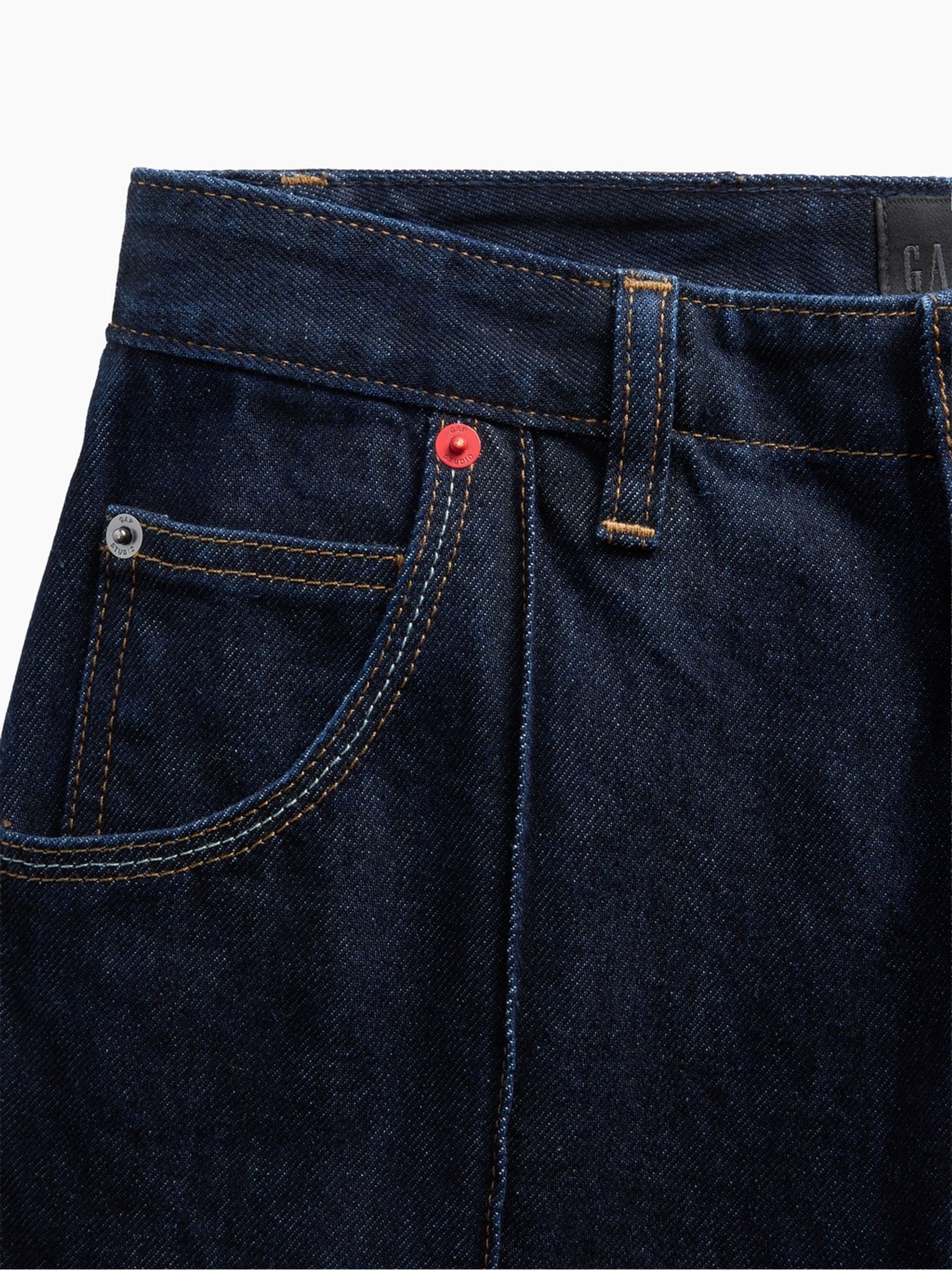 GapStudio Dark Wash High Waisted Pintuck Jeans - Image 7 of 9