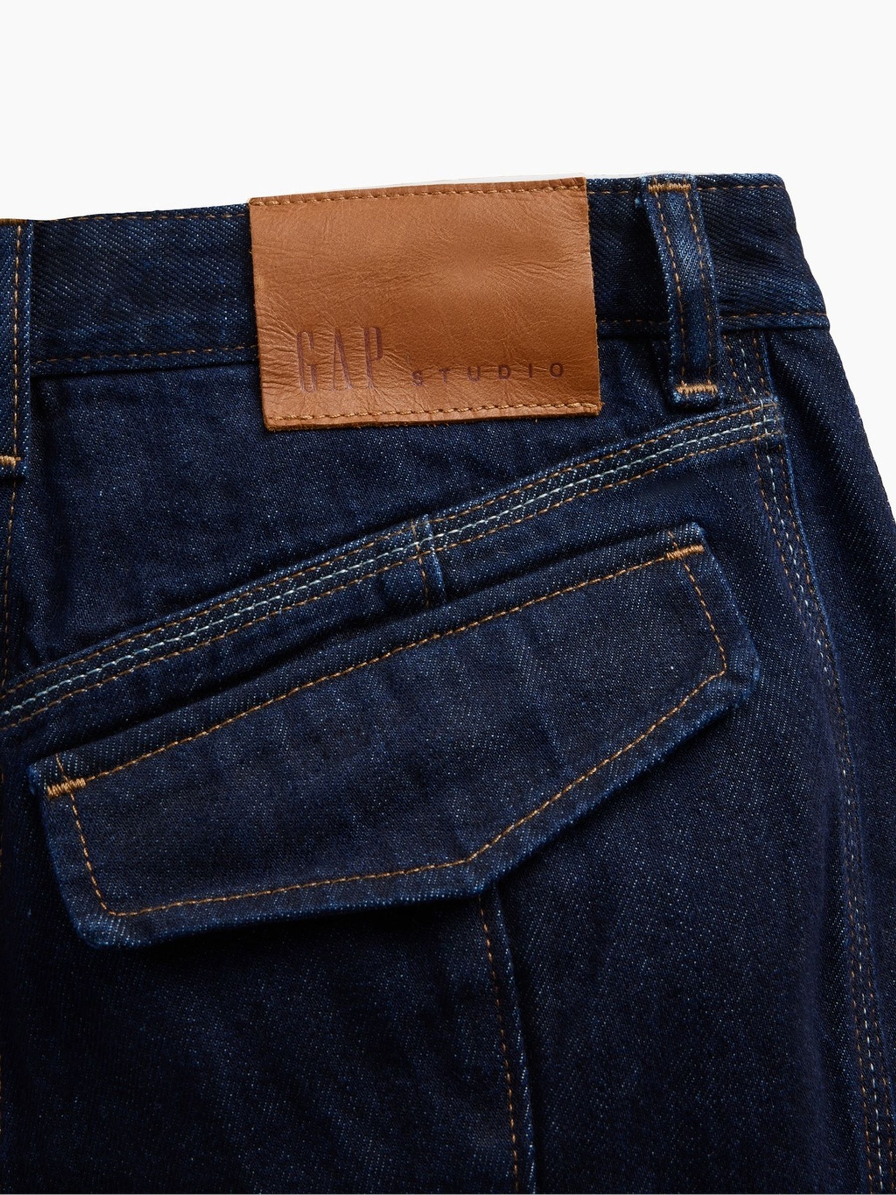 GapStudio Dark Wash High Waisted Pintuck Jeans - Image 8 of 9