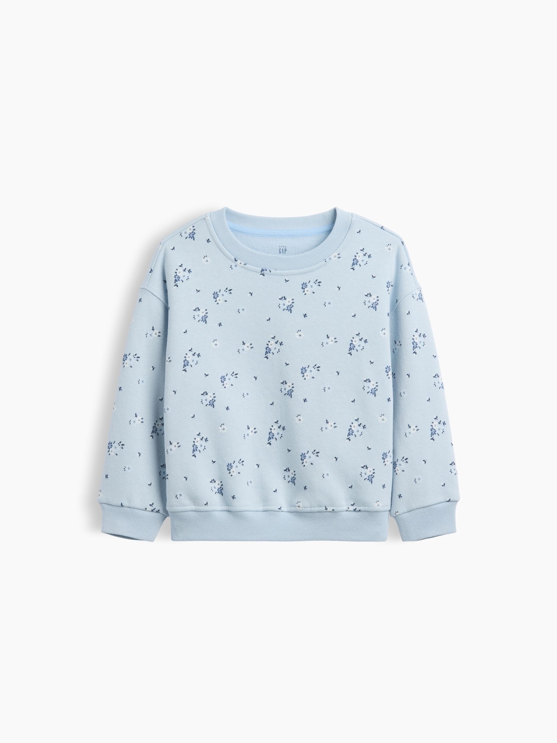 Blue Floral Vintage Soft Print Sweatshirt - Image 1 of 1