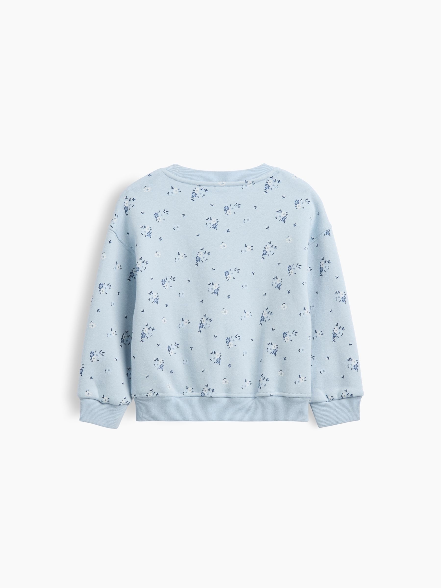 Blue Floral Vintage Soft Print Sweatshirt - Image 2 of 2