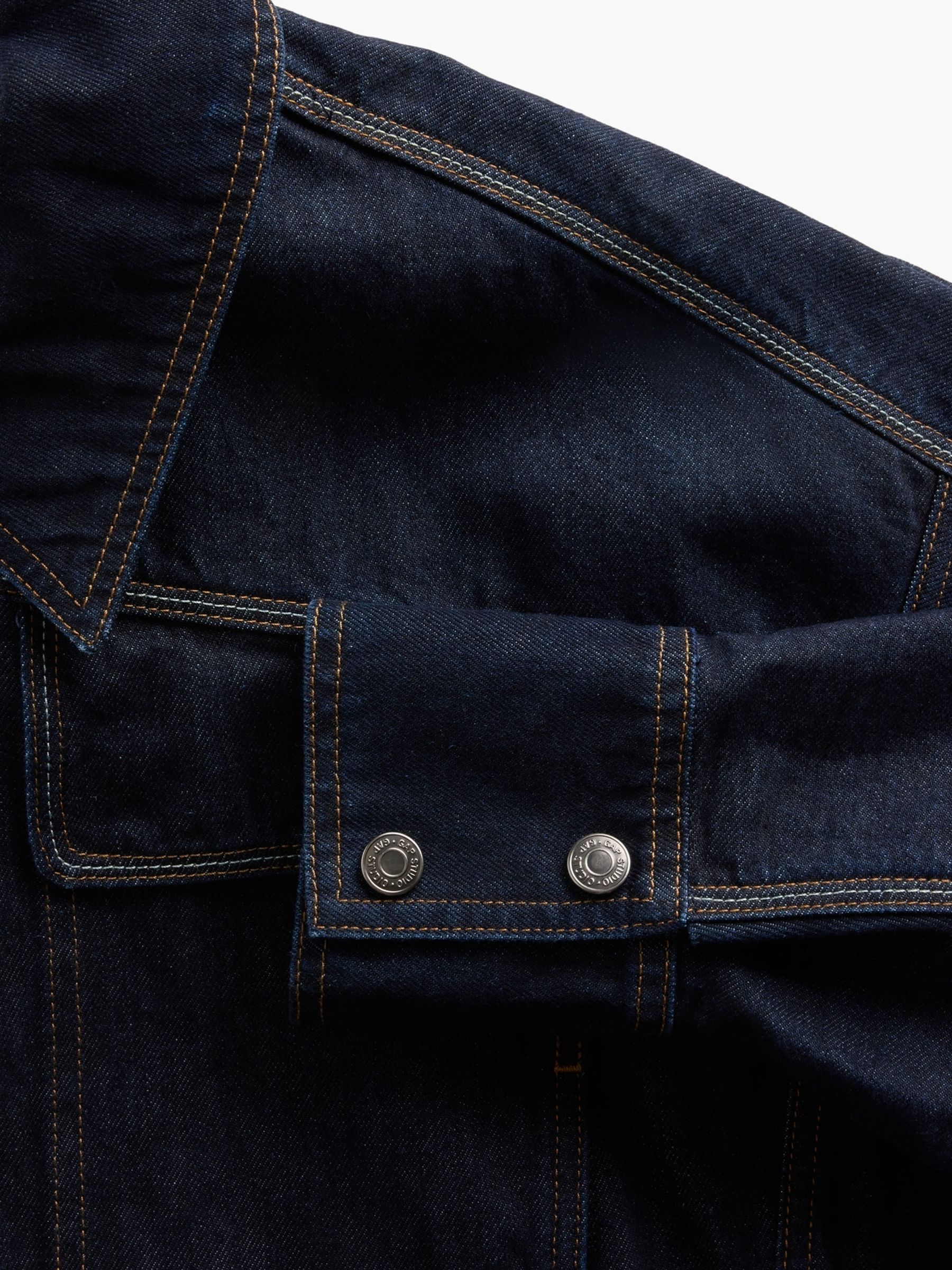 GapStudio Dark Wash Double-Pocket Denim Jacket - Image 8 of 9