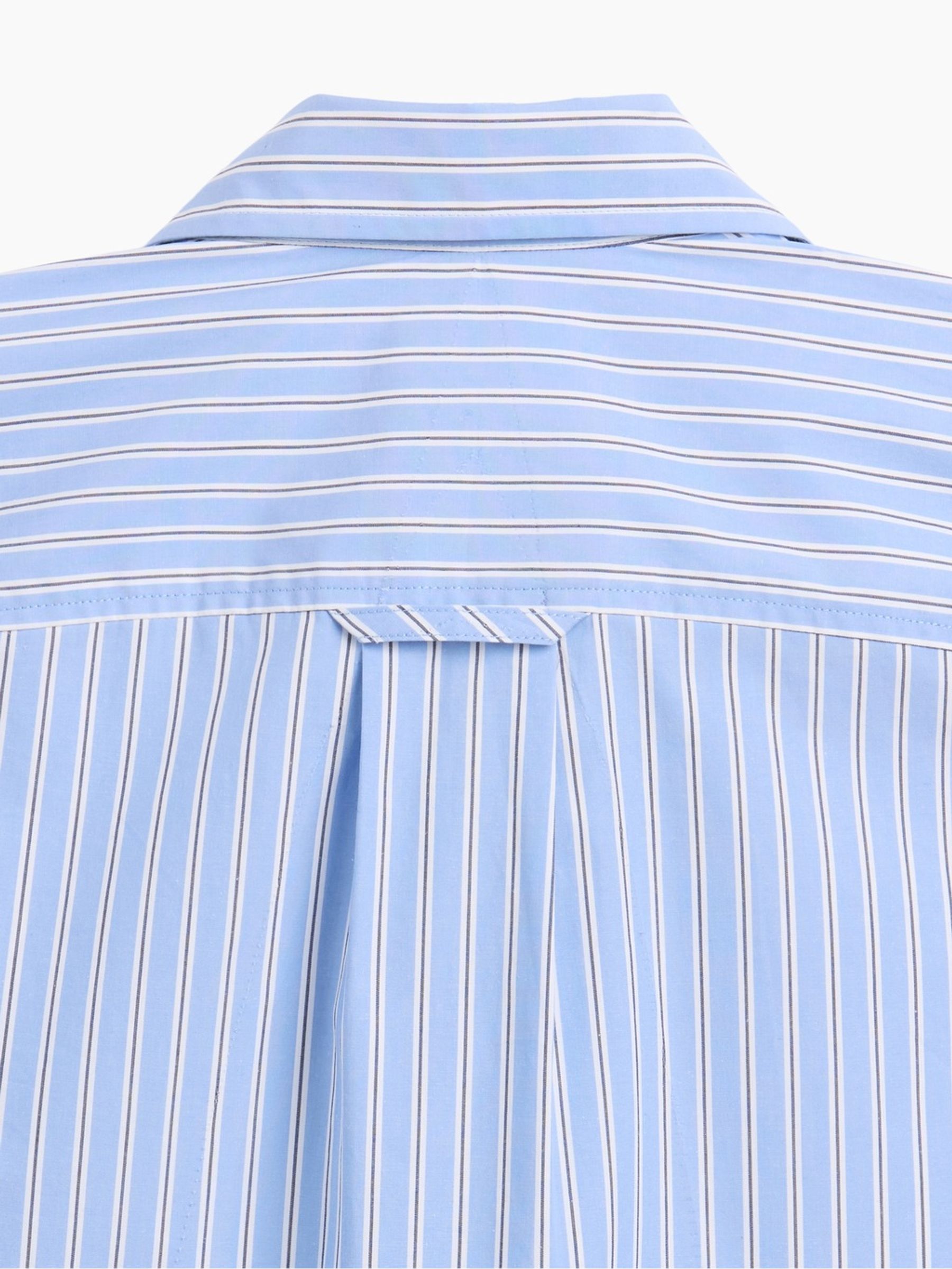 GapStudio Blue Stripe Poplin Crop Shirt - Image 7 of 9