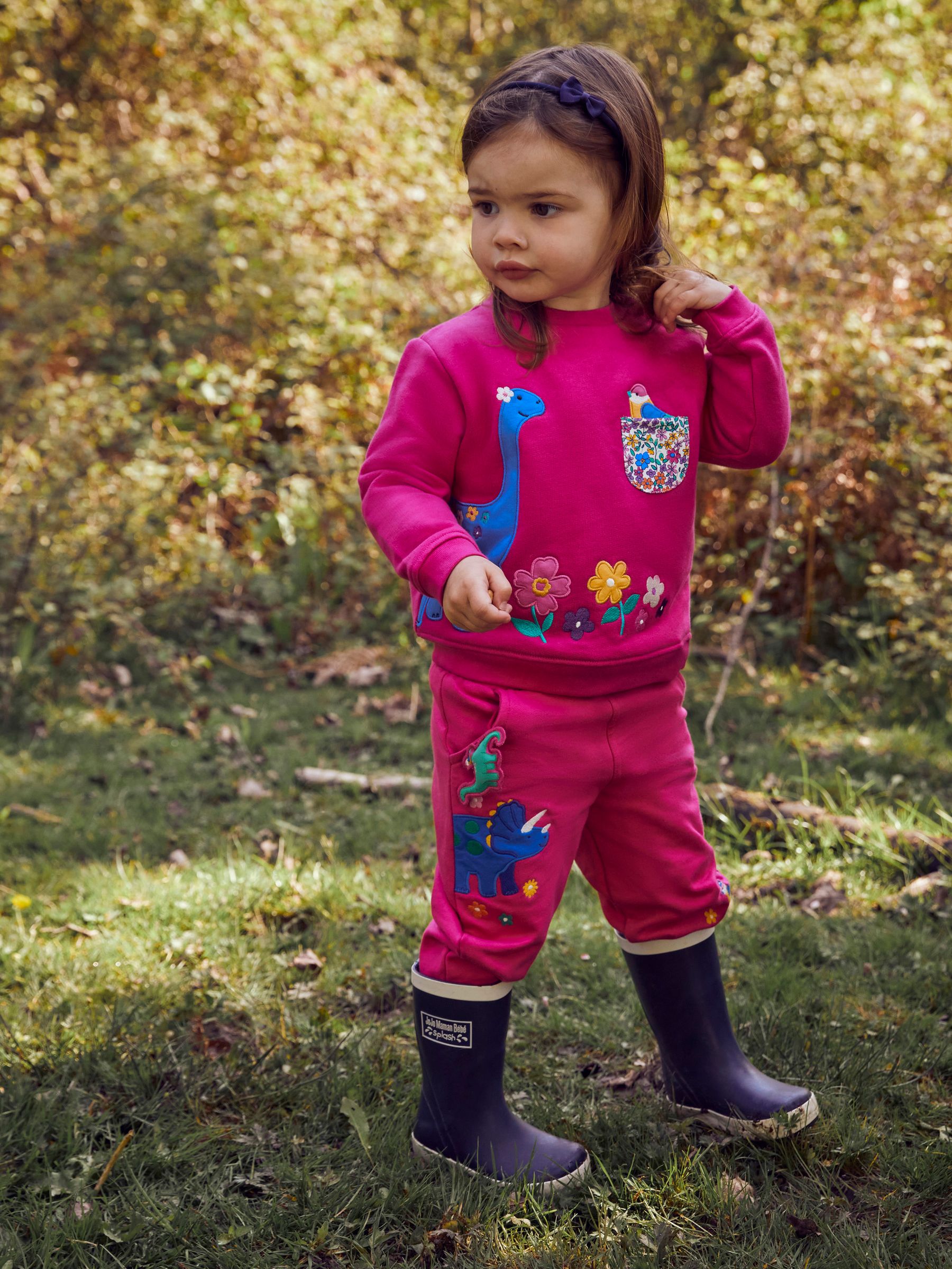 Raspberry Girls' Dino Appliqué Sweatshirt - Image 3 of 4