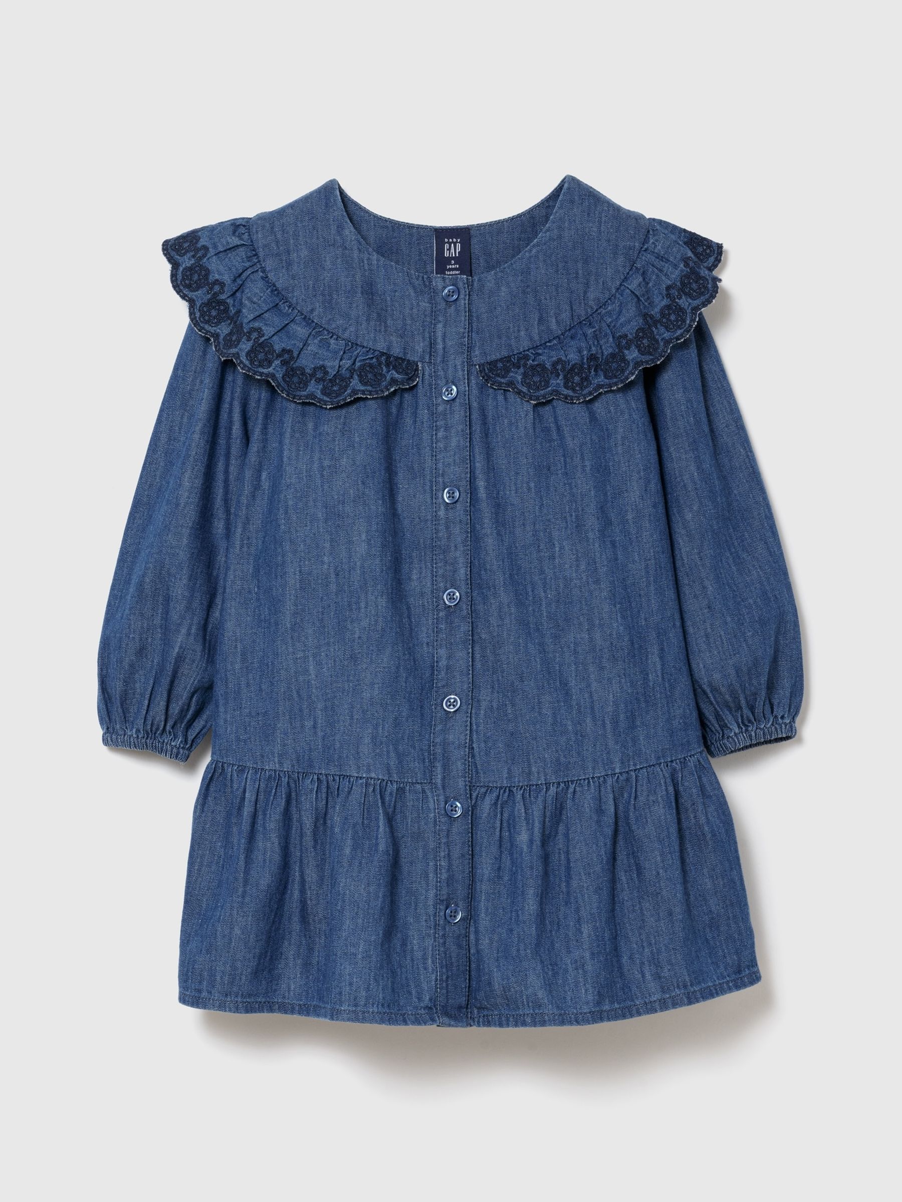 Mid Wash Denim Drop-Waist Dress - Image 1 of 2