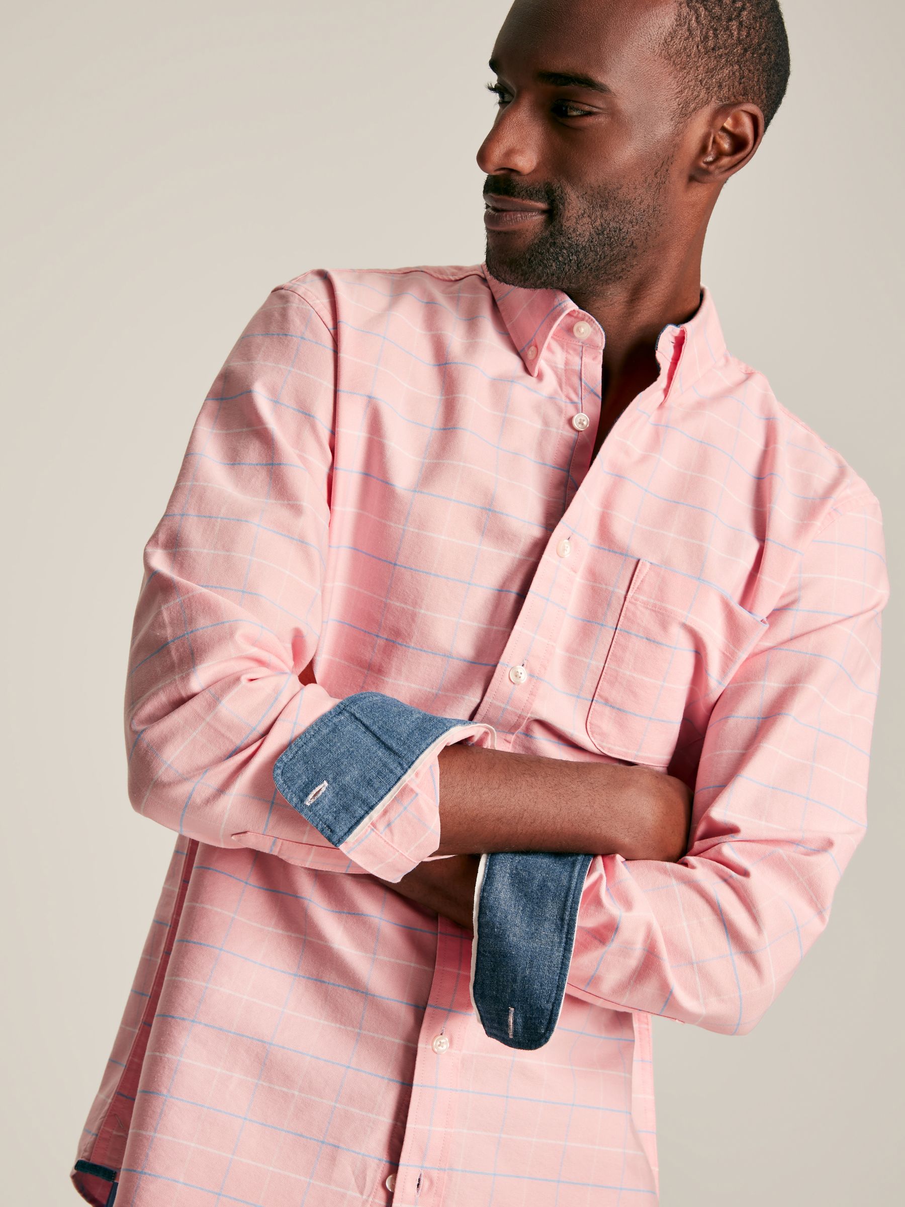 Welford Pink Cotton Check Shirt - Image 1 of 7