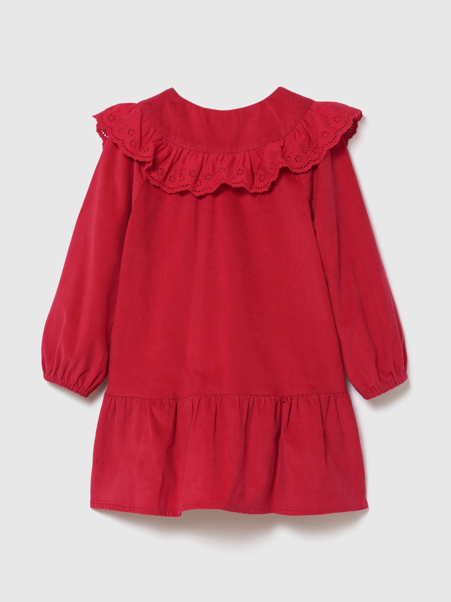 Red Corduroy Drop-Waist Dress - Image 2 of 3