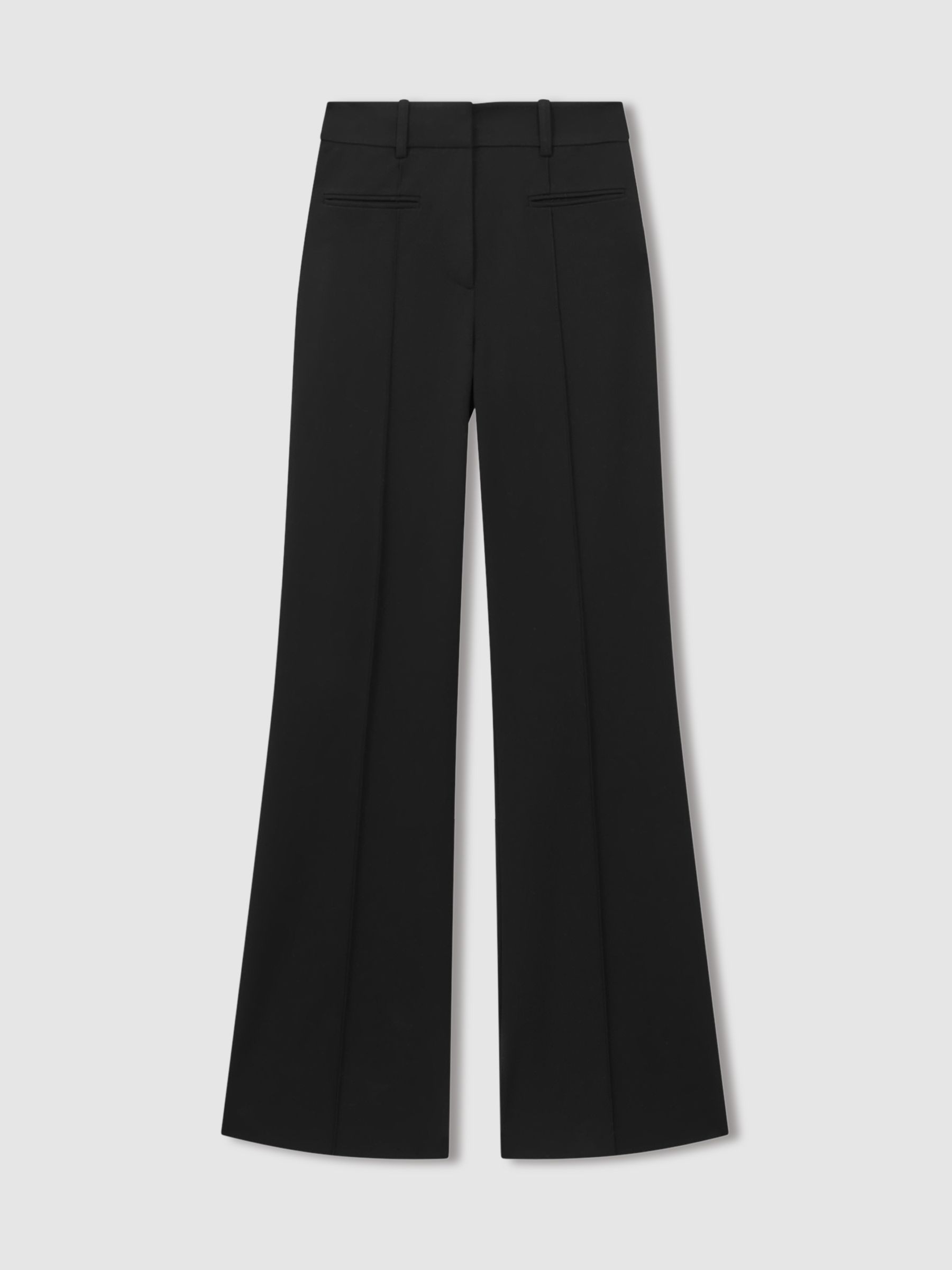 Petite High Rise Flared Trousers in Black - Image 2 of 6