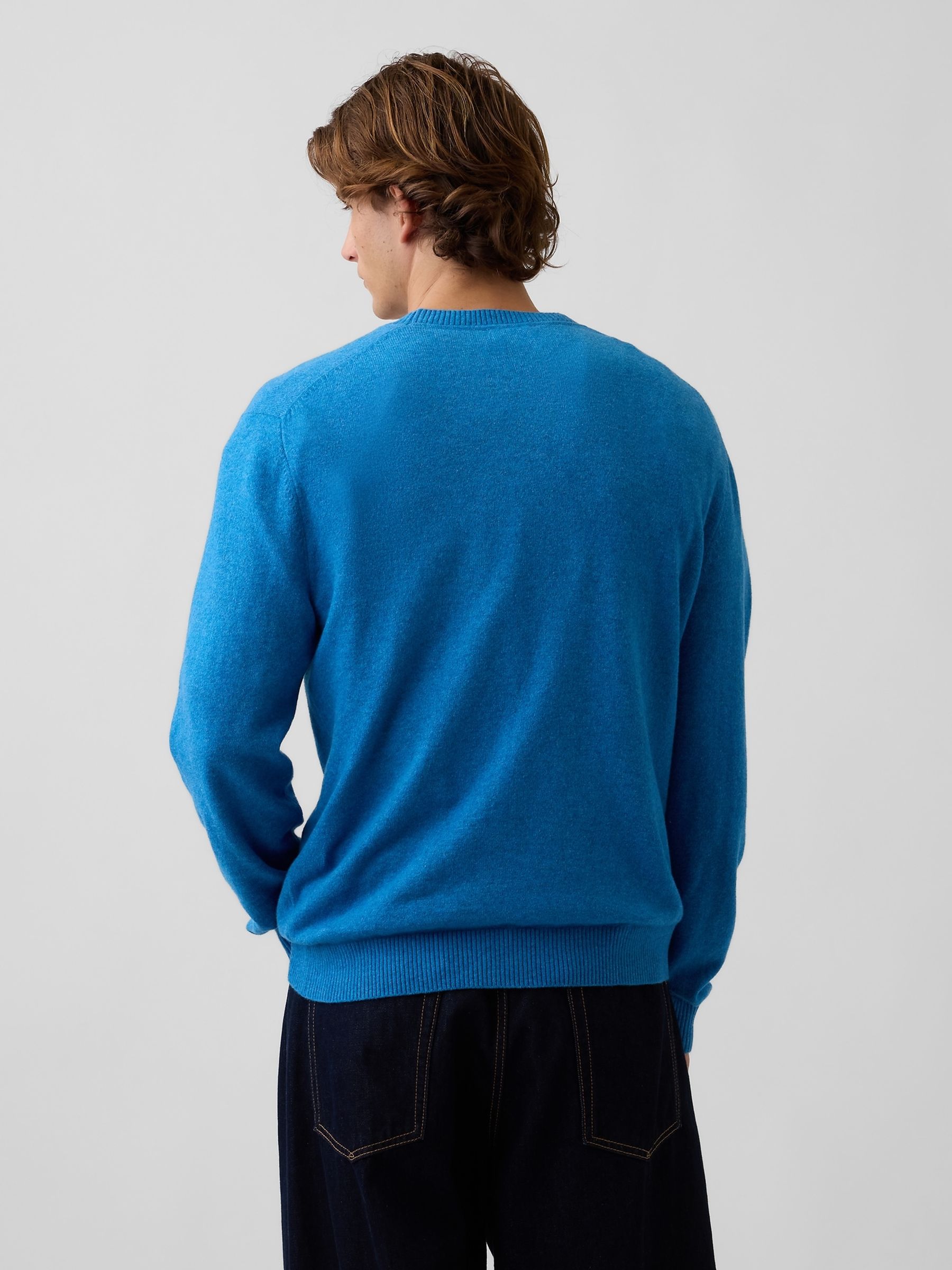 Bright Blue CashSoft Crew Jumper - Image 2 of 4 Bright Blue CashSoft Crew Jumper - Image 2 of 4