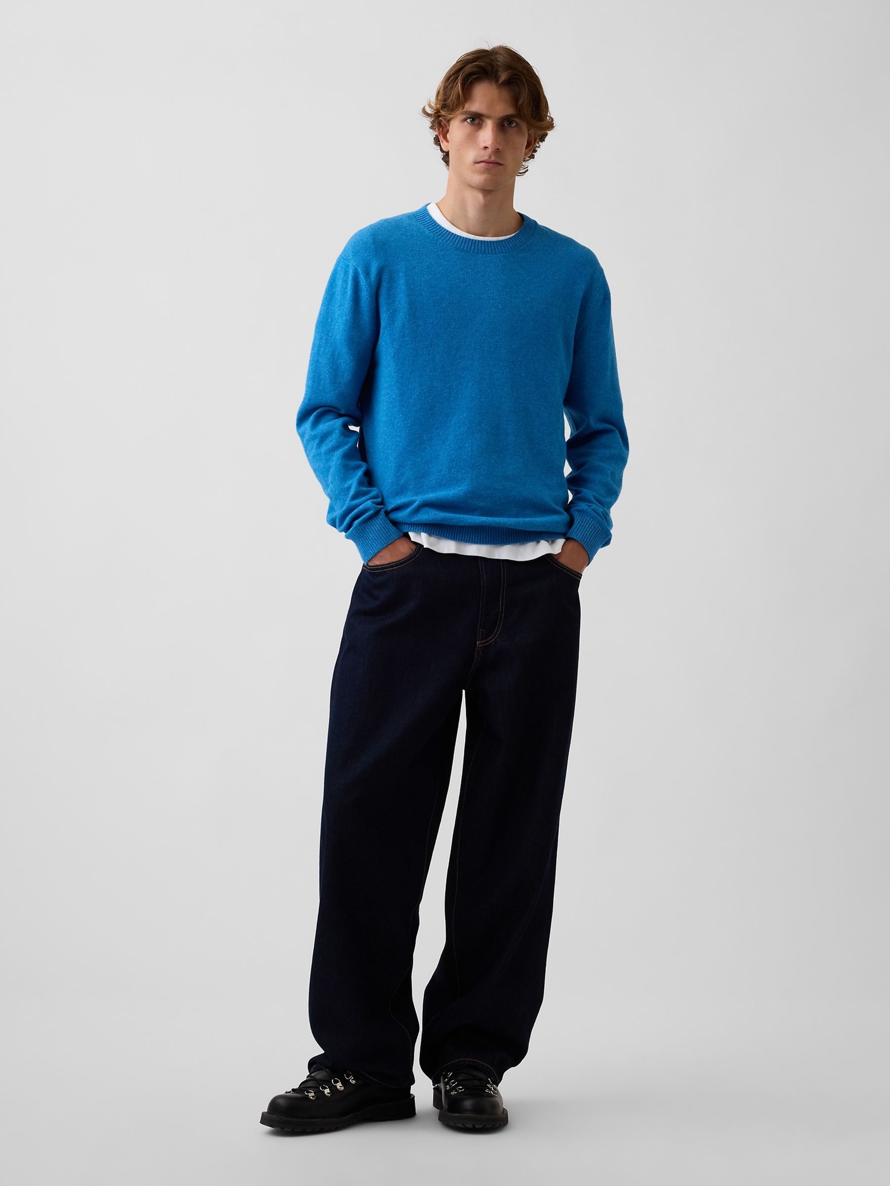 Bright Blue CashSoft Crew Jumper - Image 3 of 4