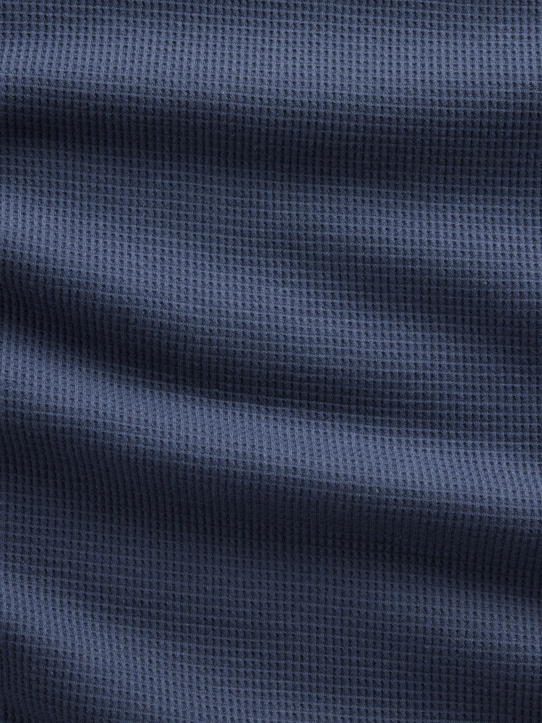 Navy Waffle Knit Long Sleeve T-Shirt - Image 5 of 5
